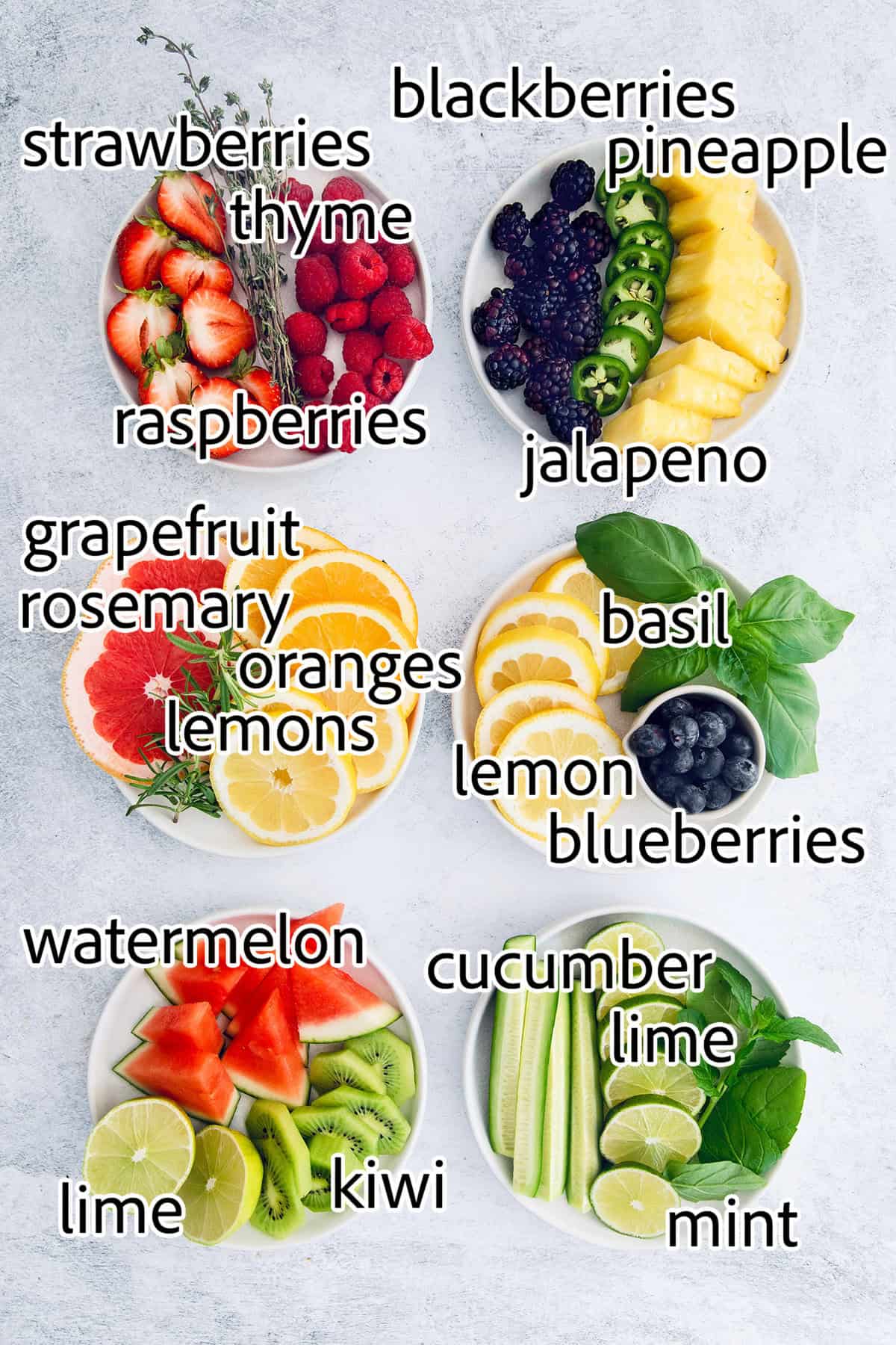 Six delicious flavor ideas for making infused spa water at home. Put extra herbs and fruit to use and make staying hydrated so much tastier! ingredients to make spa water