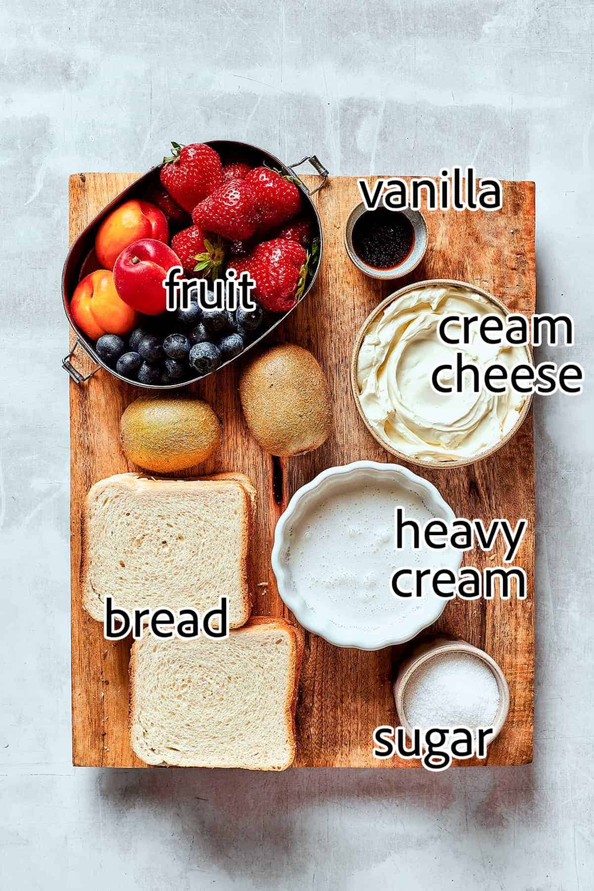 ingredients needed for fruit sandos