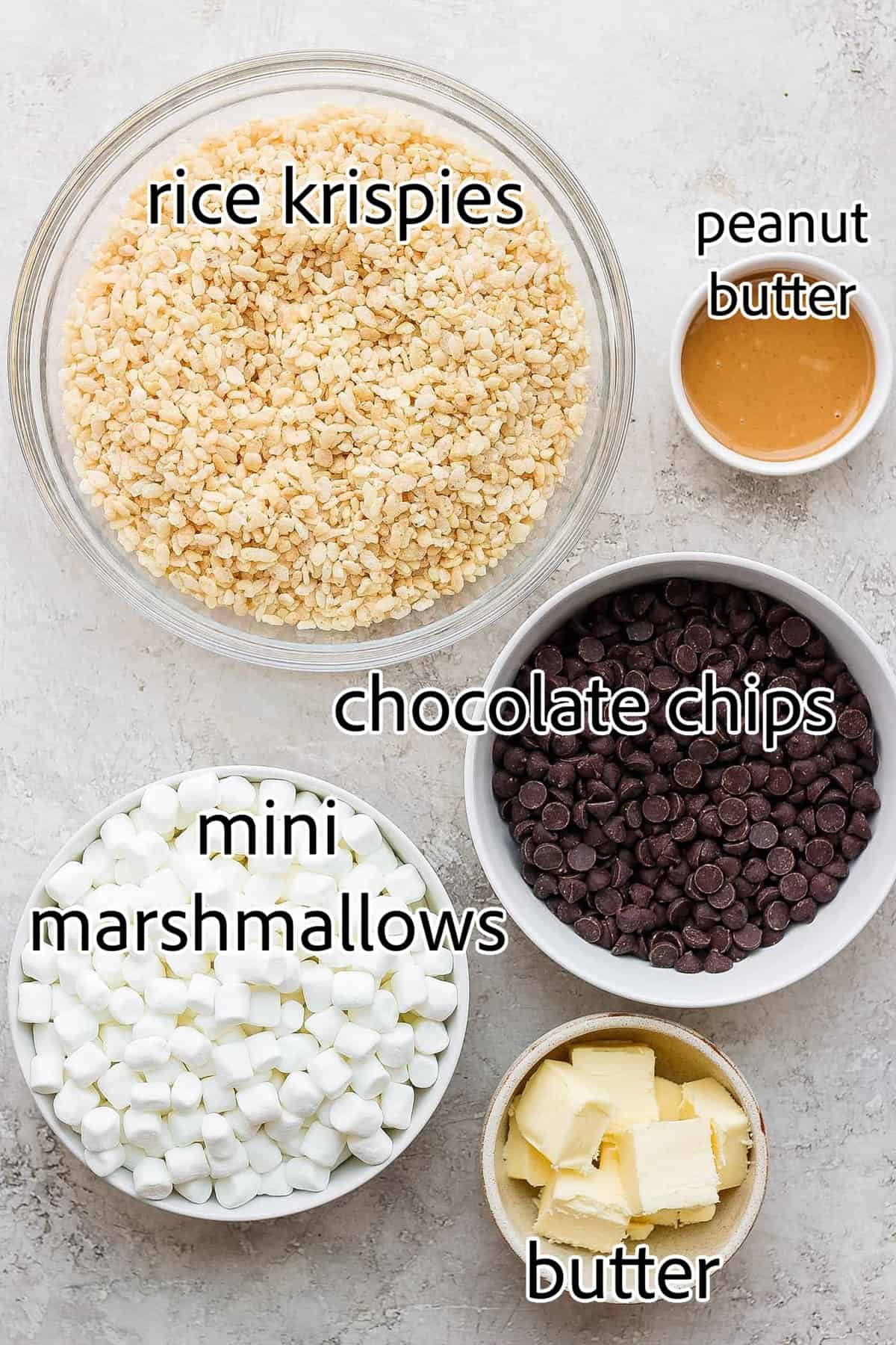 Chocolate Rice Krispie Treats have a chewy, fudge-like texture and are full of rich chocolate and sweet marshmallow flavor. ingredients needed for chocolate rice krispie treats
