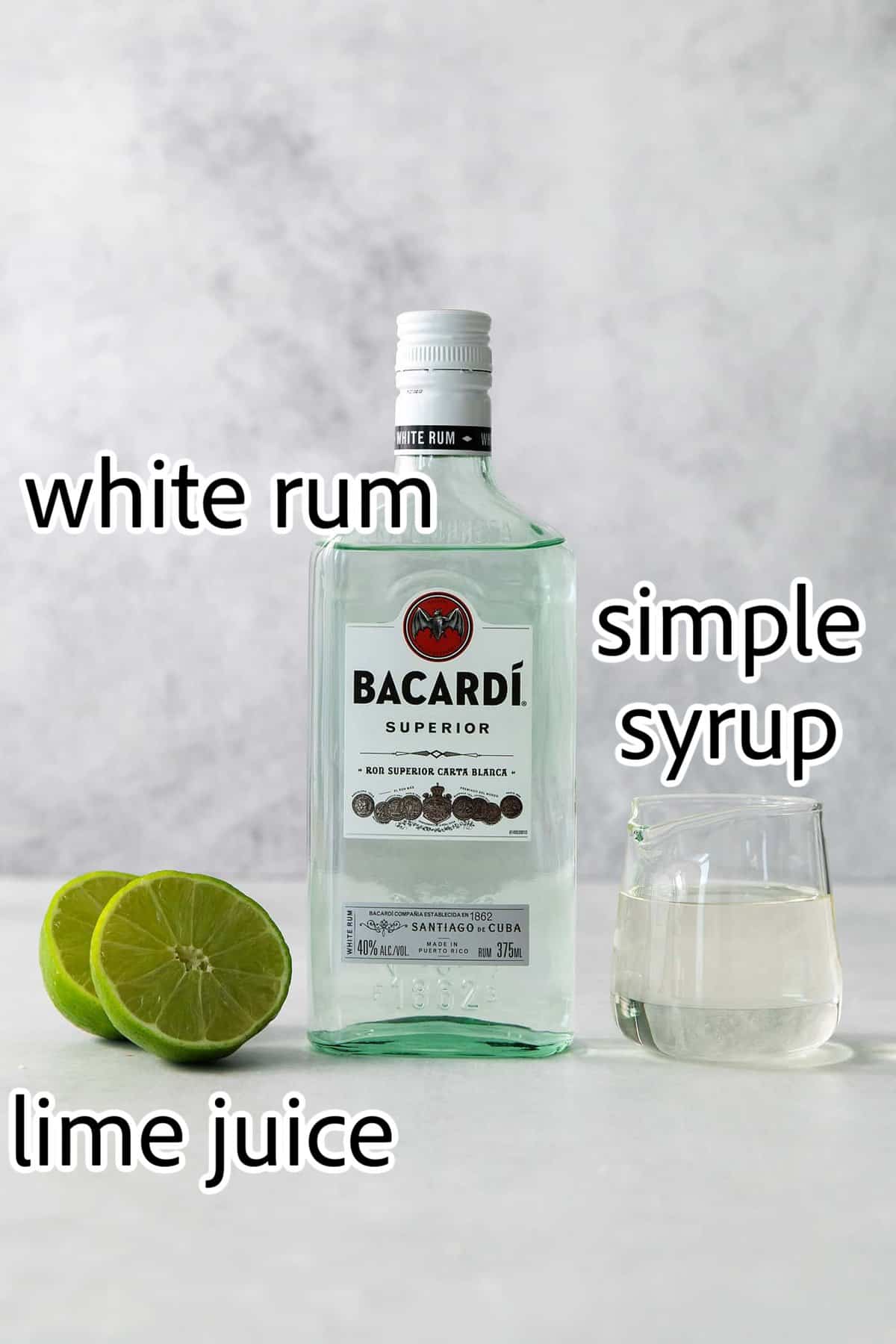 This Classic Daiquiri is an easy and refreshing cocktail you can make with just three ingredients. The perfect balance of sweet and tart! ingredients needed for a daiquiri
