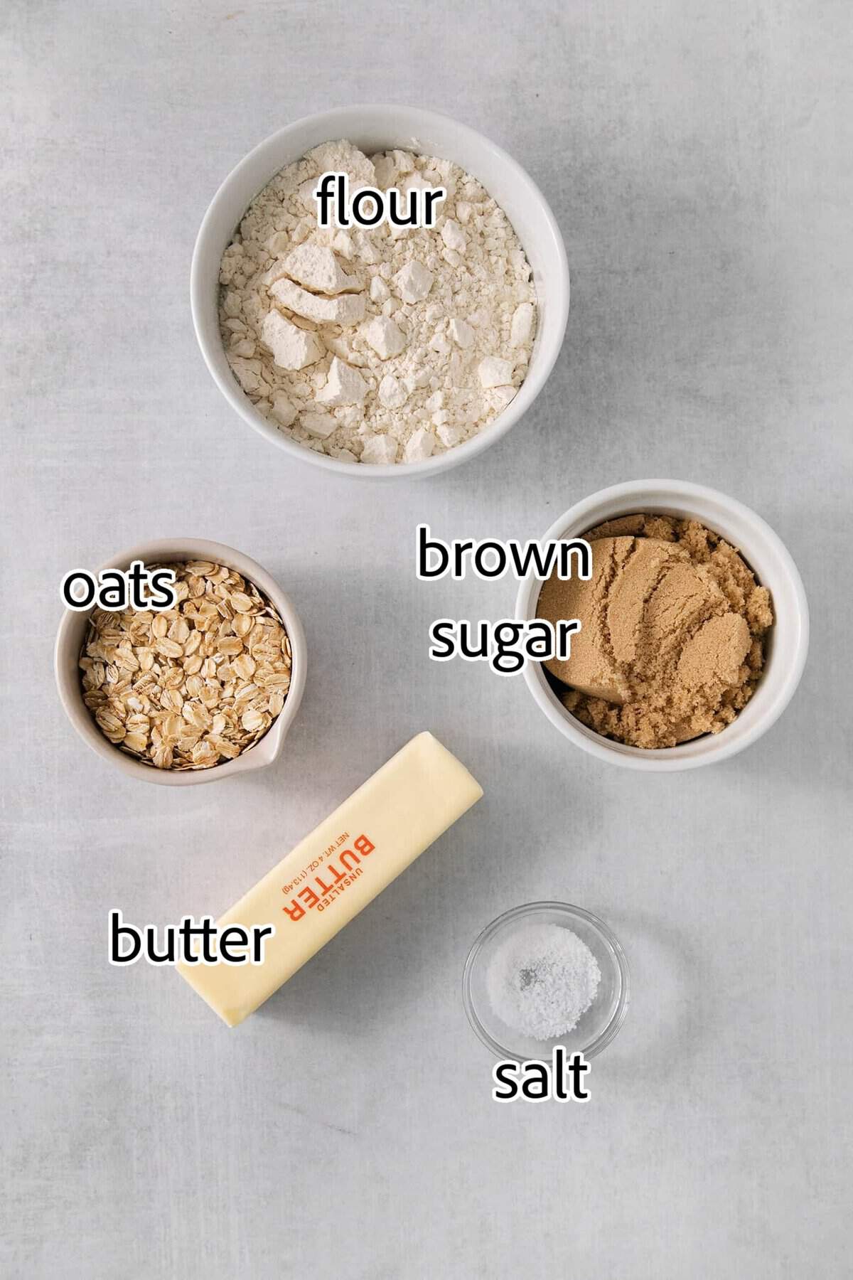 ingredients needed for rhubarb cream cheese bars