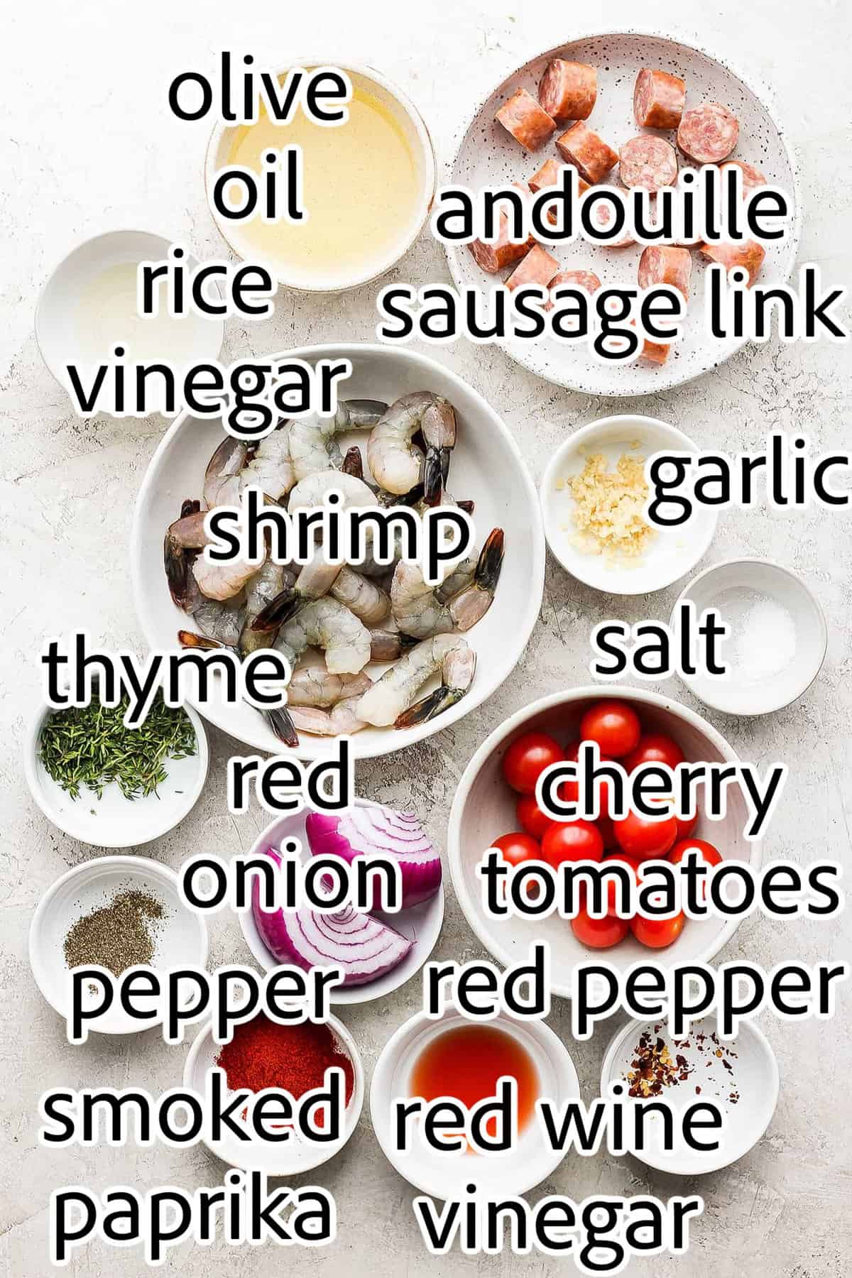 ingredients needed for shrimp sausage kabobs