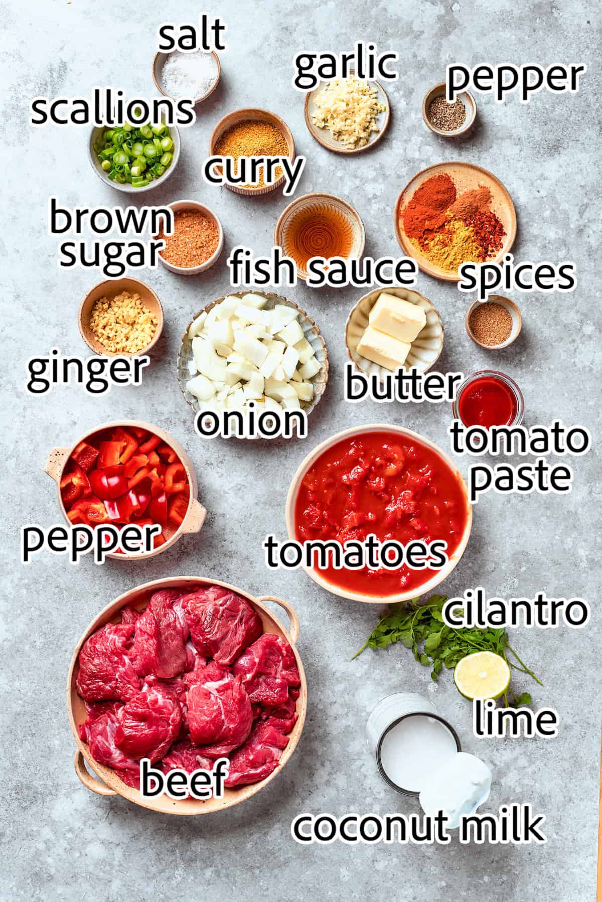 With fall-apart tender beef, fragrant spices, and a creamy coconut broth, this easy Slow Cooker Beef Curry is even better than takeout! ingredients needed to make slow cooker beef curry