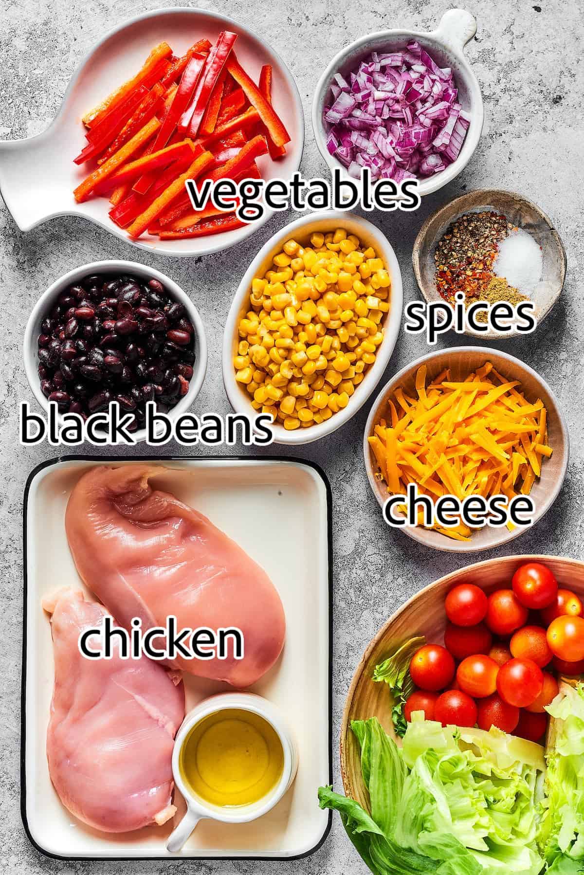 With ingredients like black beans, corn, bell pepper, and tomatoes, this Grilled Chicken Southwest Salad is bursting with flavor. ingredients needed for southwest salad