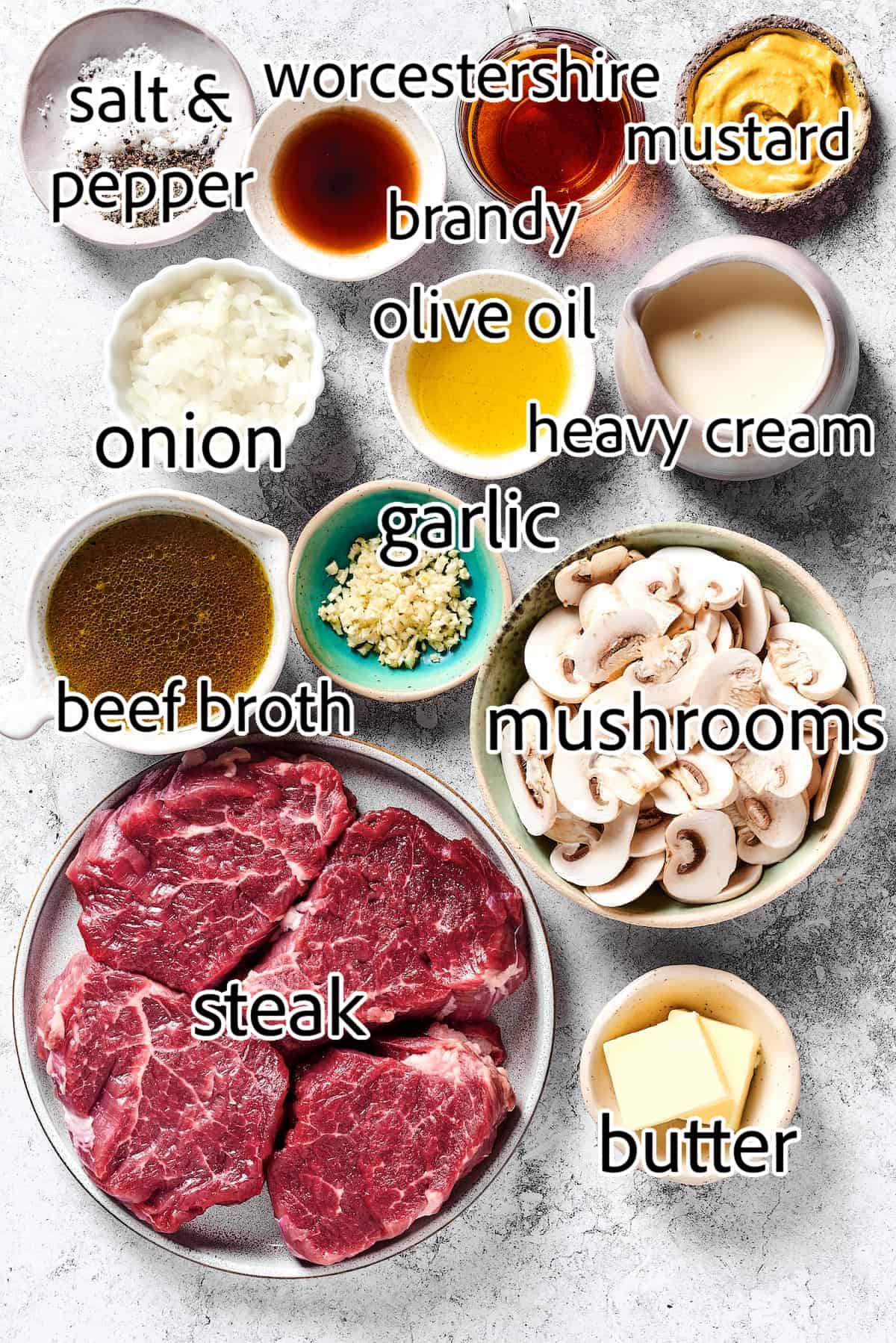 Steak Diane is a classic beef tenderloin recipe with pan-cooked steak in a creamy mushroom sauce. Simple but elegant & ready in 45 minutes. ingredients needed for steak diane