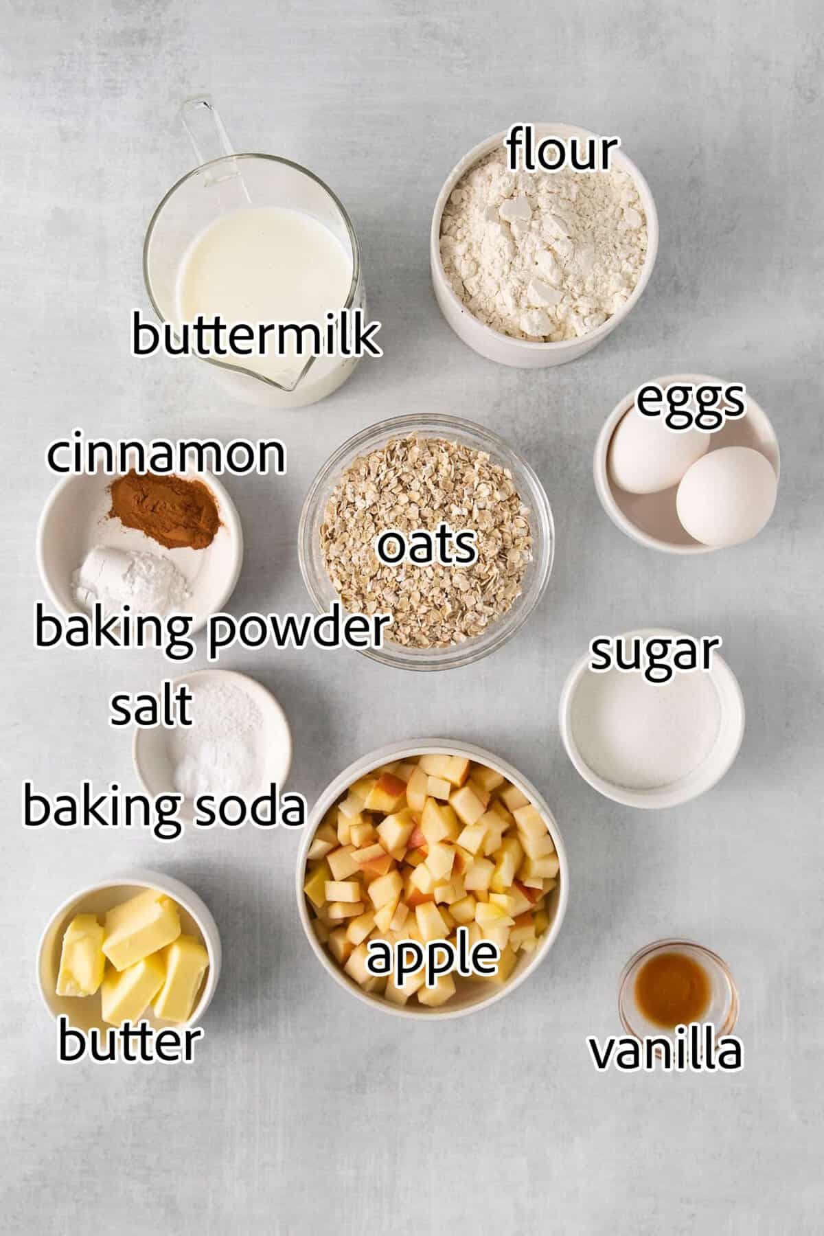 Studded with bits of apple and oats, these Apple Oatmeal Pancakes are a cozy, comforting breakfast that's hearty yet not heavy. ingredients needed for apple oatmeal pancakes