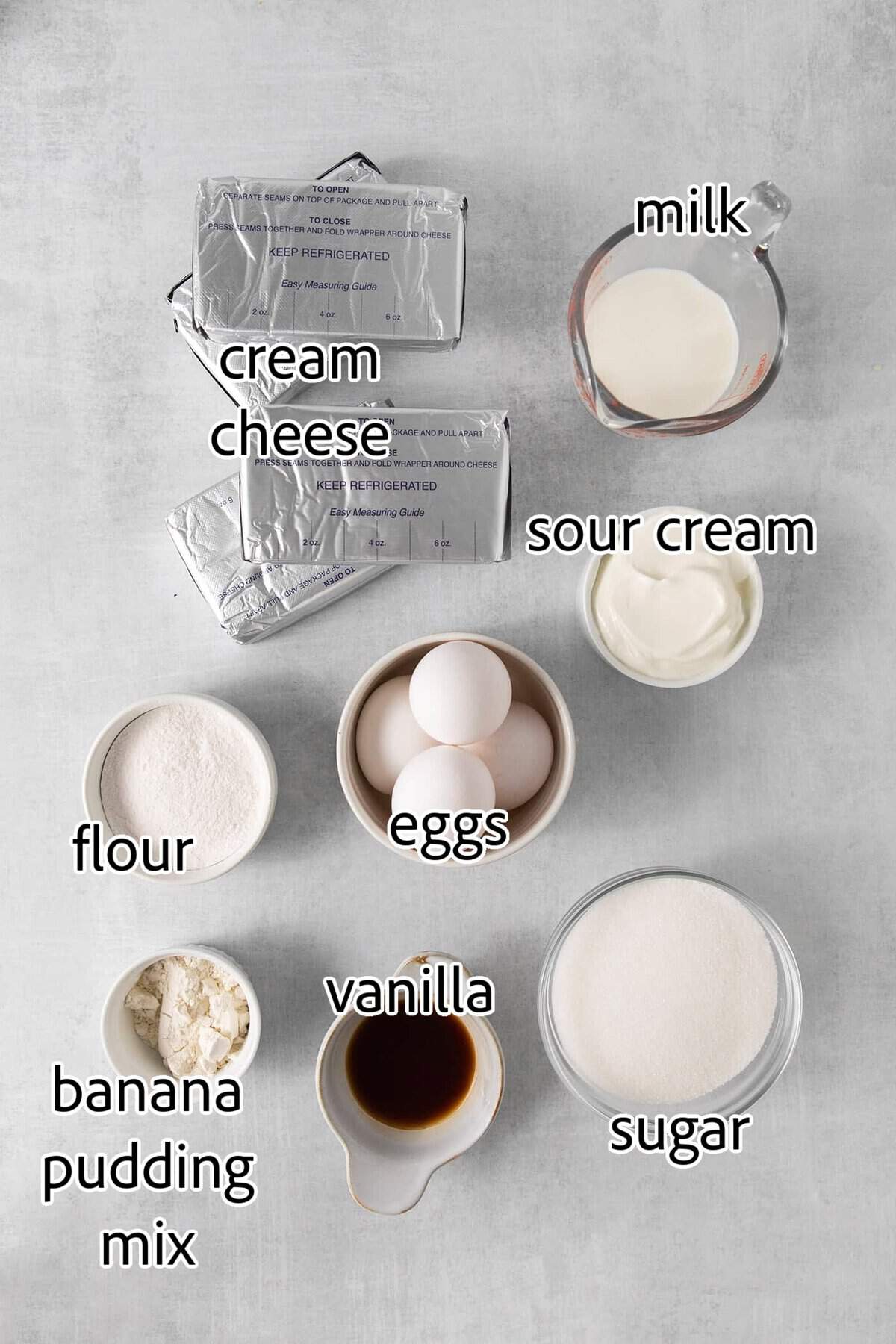 ingredients needed for banana pudding cheesecake