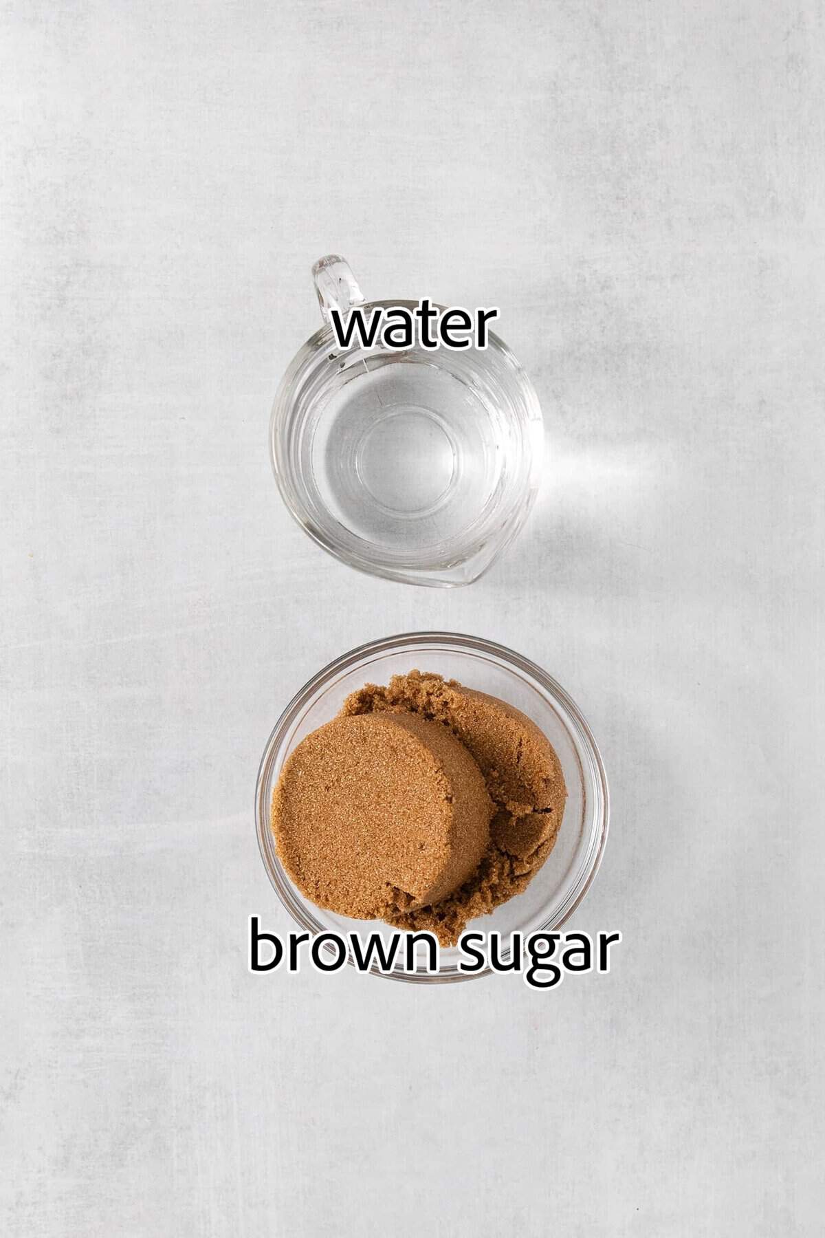 This Brown Sugar Syrup is quick and easy to prepare, with just 3 ingredients - water, brown sugar, and salt. ingredients needed for brown sugar syrup