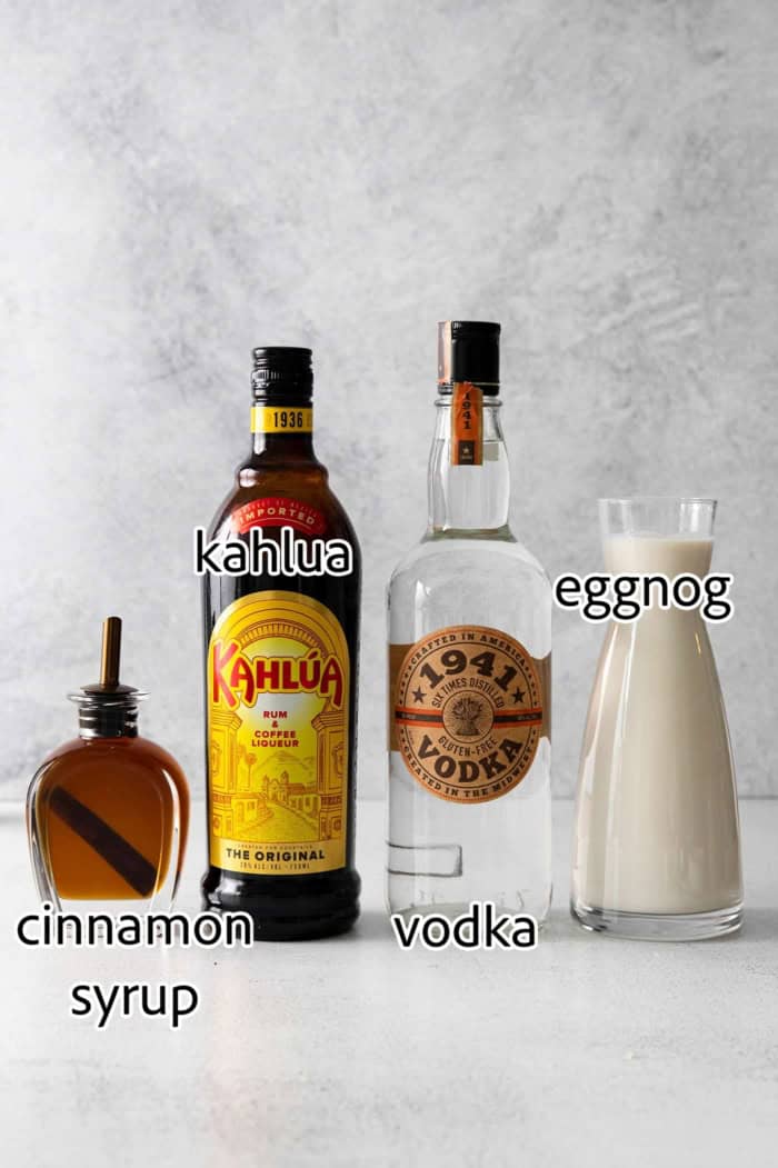 ingredients needed for cinnamon spiced eggnog white russian