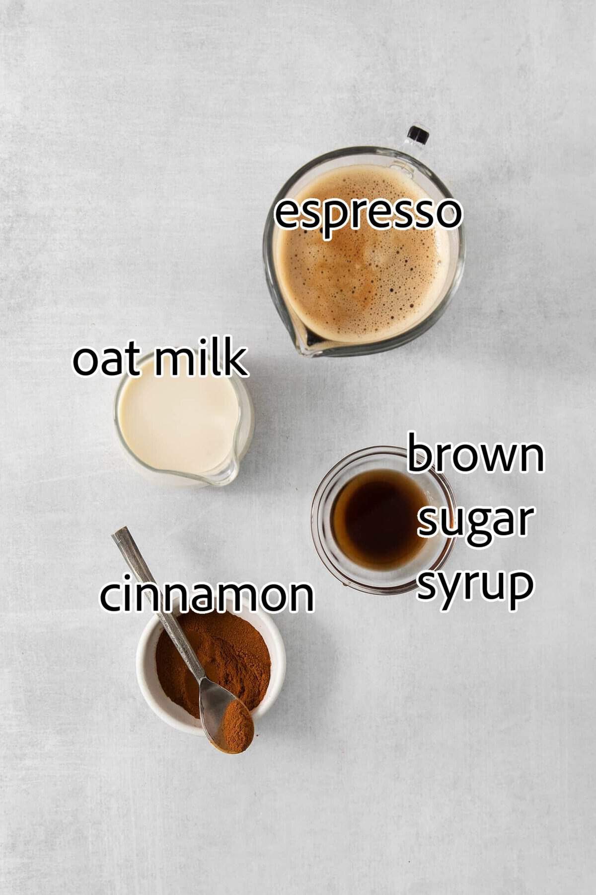 Made with just 4 ingredients, this Iced Brown Sugar Oatmilk Shaken Espresso tastes just like the Starbucks version! ingredients needed for ice brown sugar oatmilk shaken espressos
