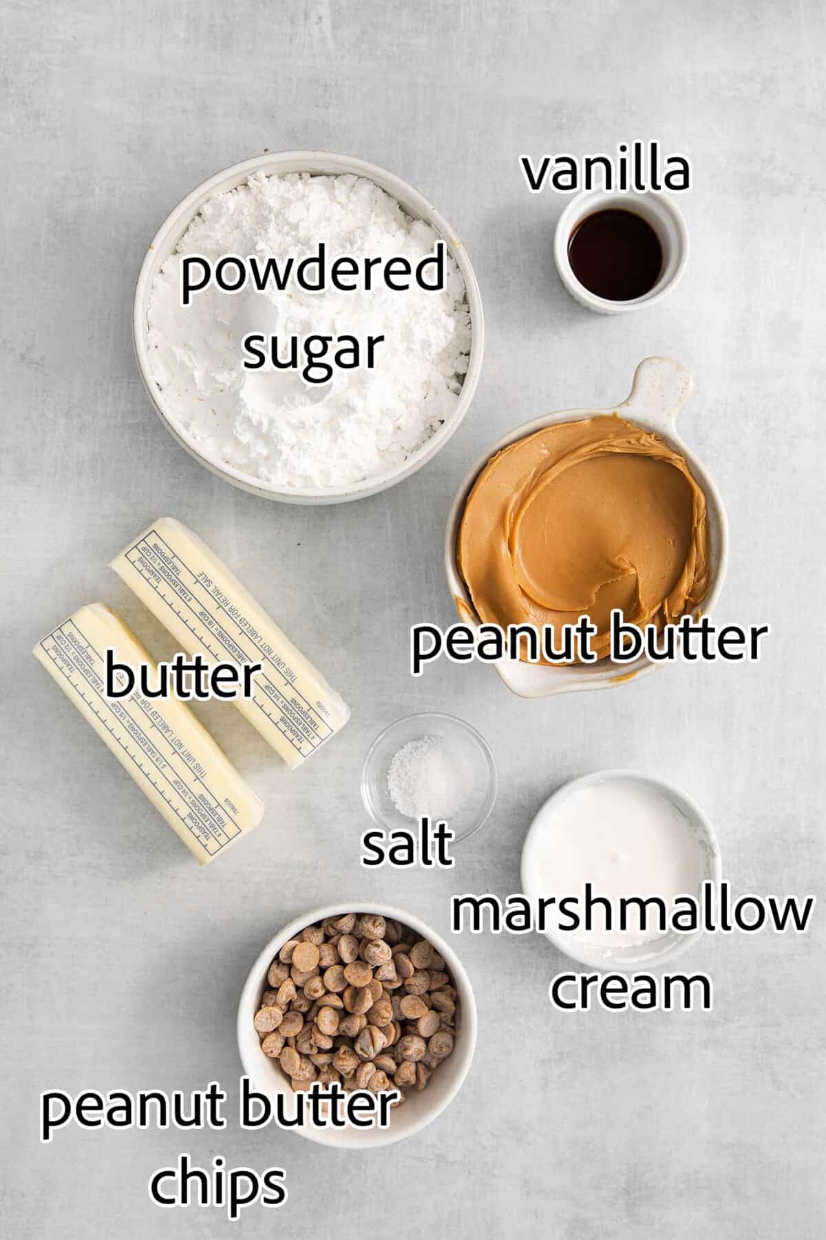Made with 7 ingredients, this Homemade Peanut Butter Fudge is rich, creamy, and easy to make. It's the perfect fudge for the holidays! ingredients needed for peanut butter fudge