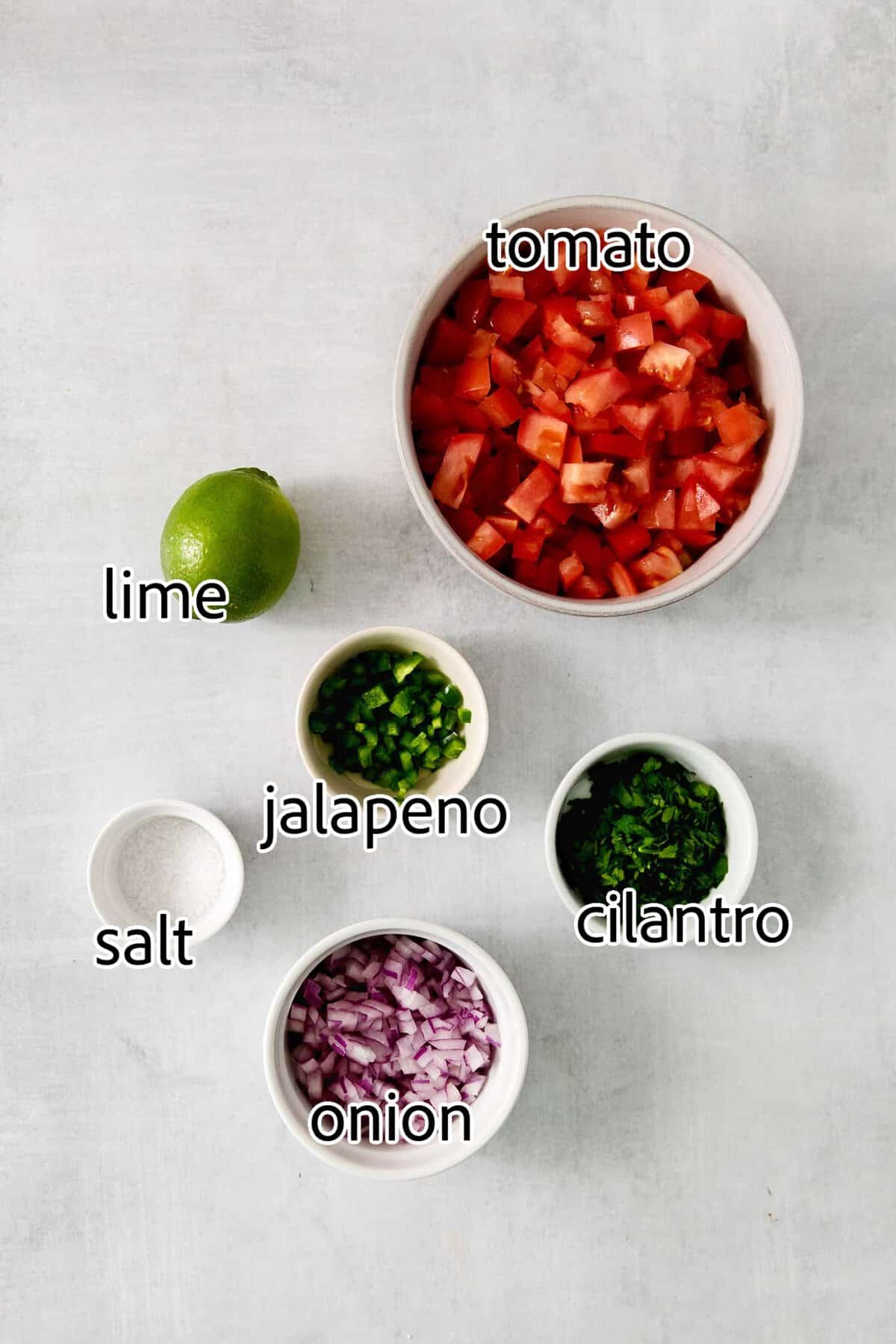 Made with ripe tomatoes, red onion, and lime juice, Homemade Pico de Gallo is the perfect garnish for anything from tacos to scallop bowls! ingredients needed for pico de gallo