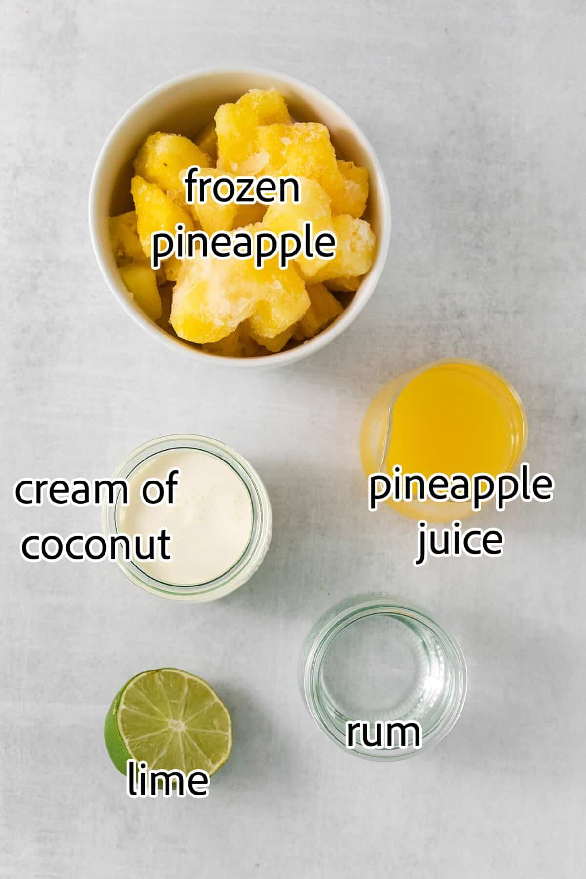 This Classic Pina Colada is fruity and refreshing, with sweet pineapple, a hint of lime, and plenty of rum. The perfect cocktail for summer! ingredients needed for pina coladas