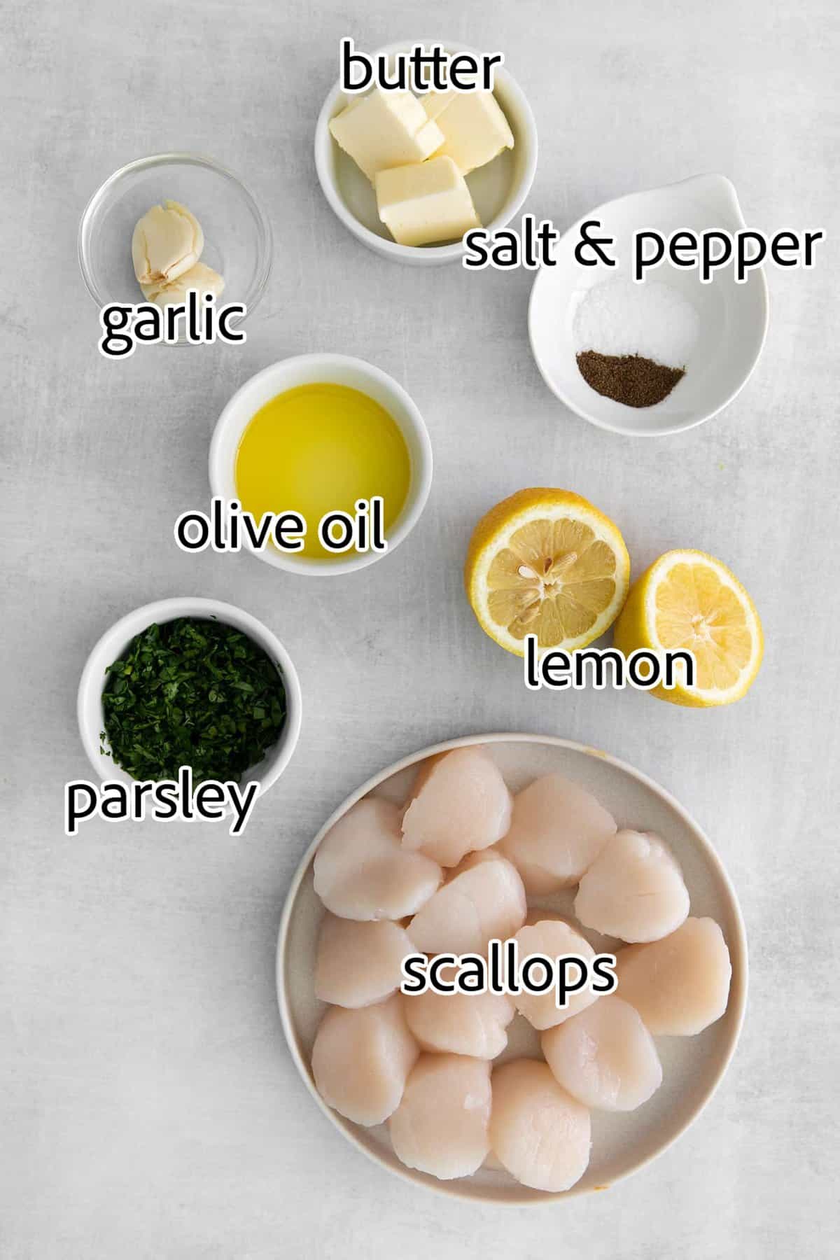 Made with a simple lemon garlic butter sauce, these Pan Seared Scallops are guaranteed to be the highlight of any dinner. ingredients needed for seared scallops