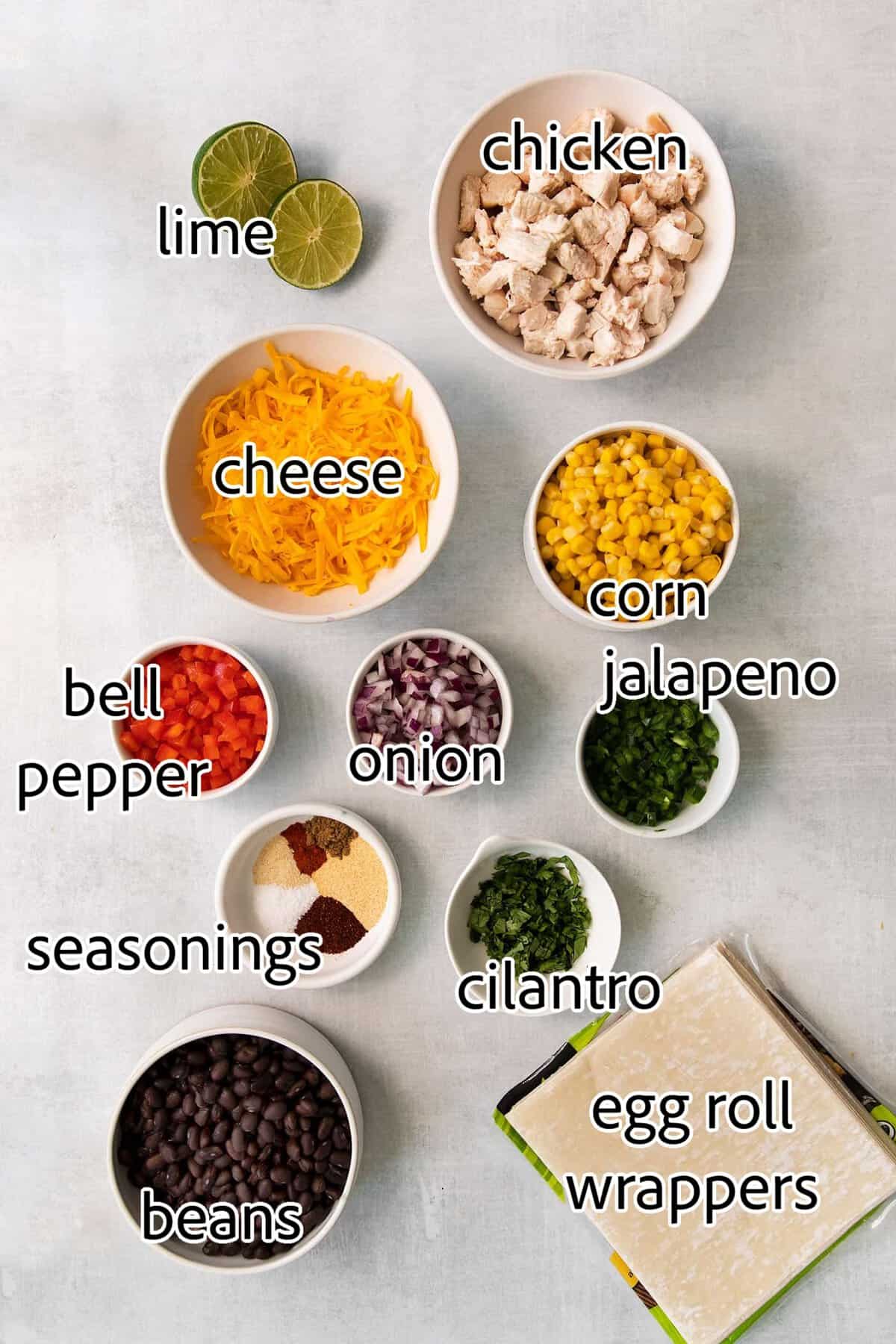 ingredients needed for southwest egg rolls