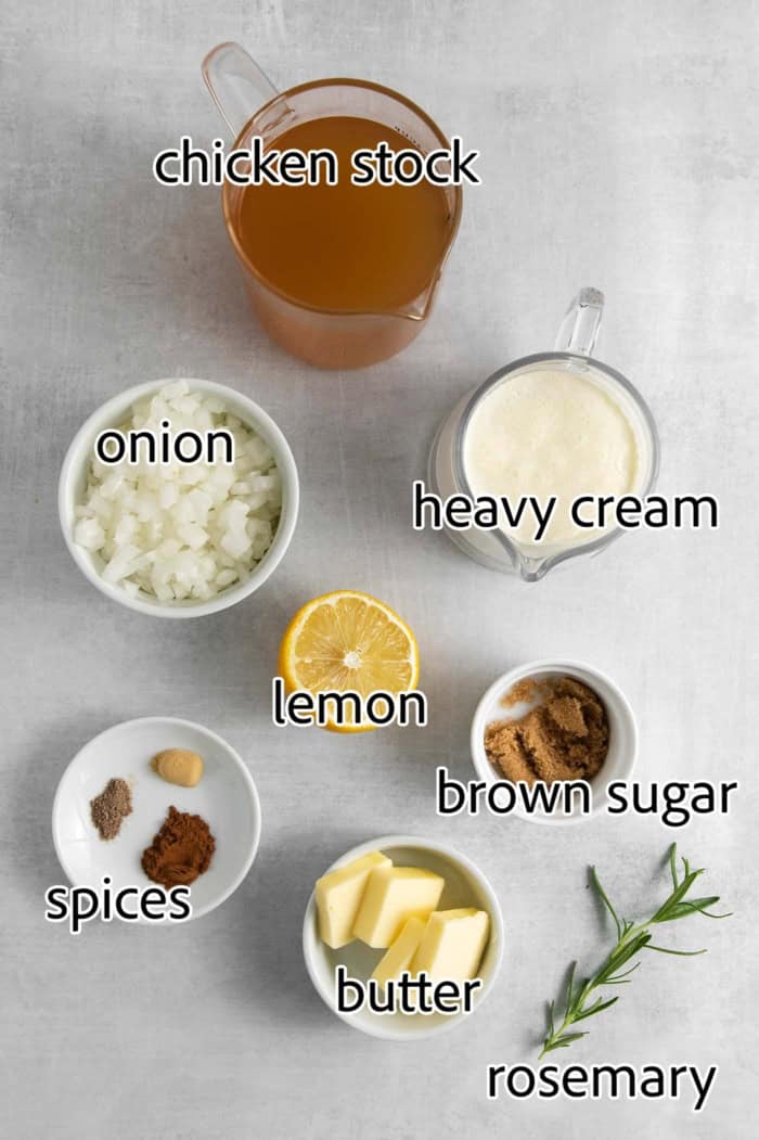 This Creamy Squash Soup with Cranberry Relish is made with squash, cream, warm spices and finished with a tart cranberry topping. ingredients for squash soup with cranberry relish