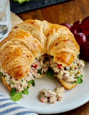 ham salad on a croissant