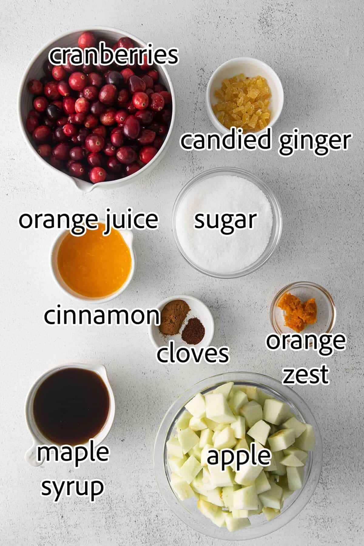 ingredients needed for apple orange cranberry sauce