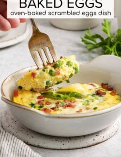 Pinterest image for baked eggs recipe