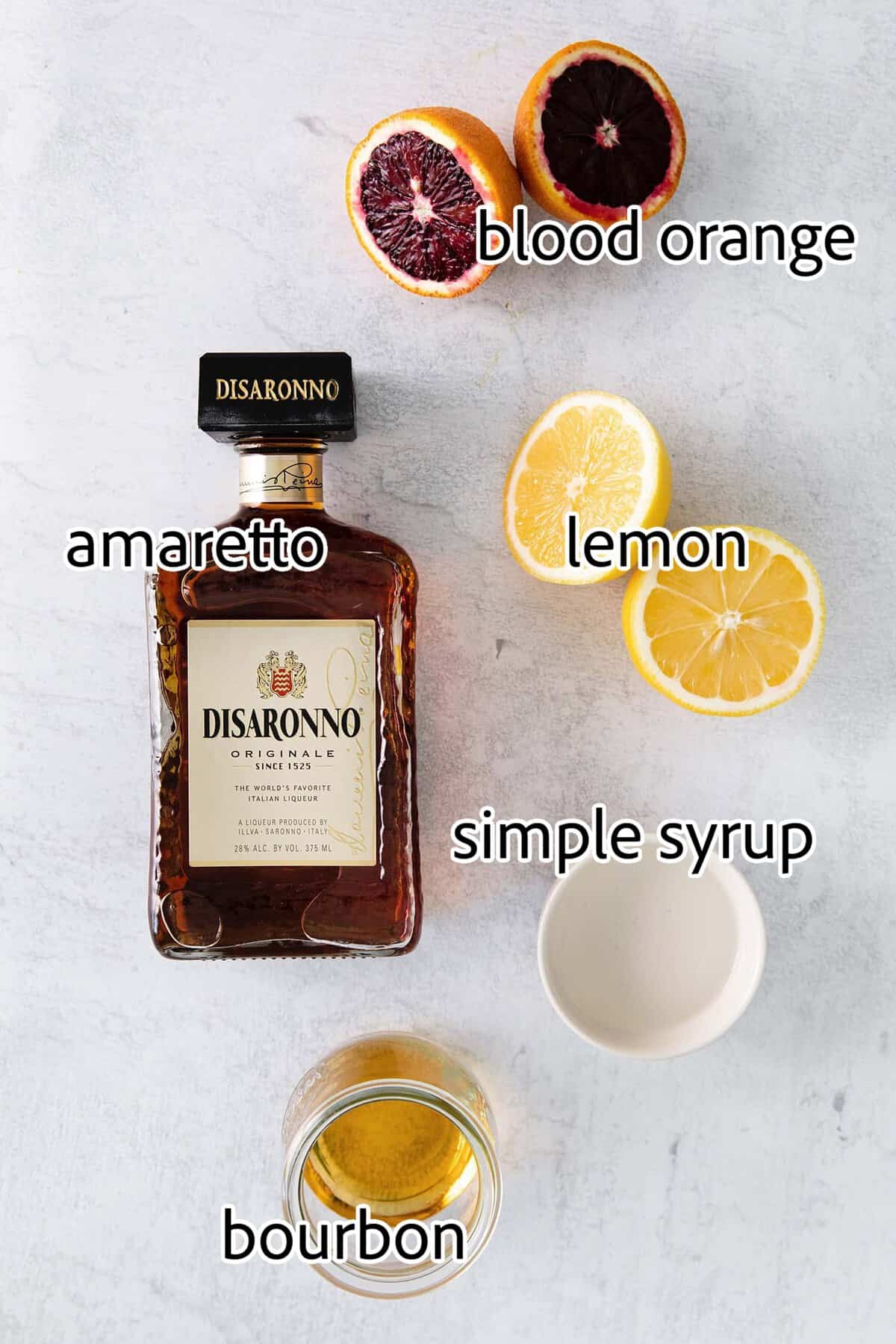ingredients needed for blood orange amaretto sours