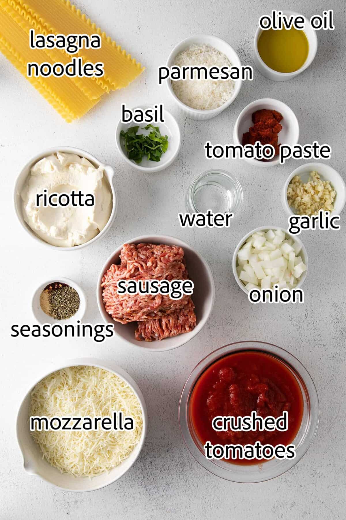 ingredients needed for classic lasagna