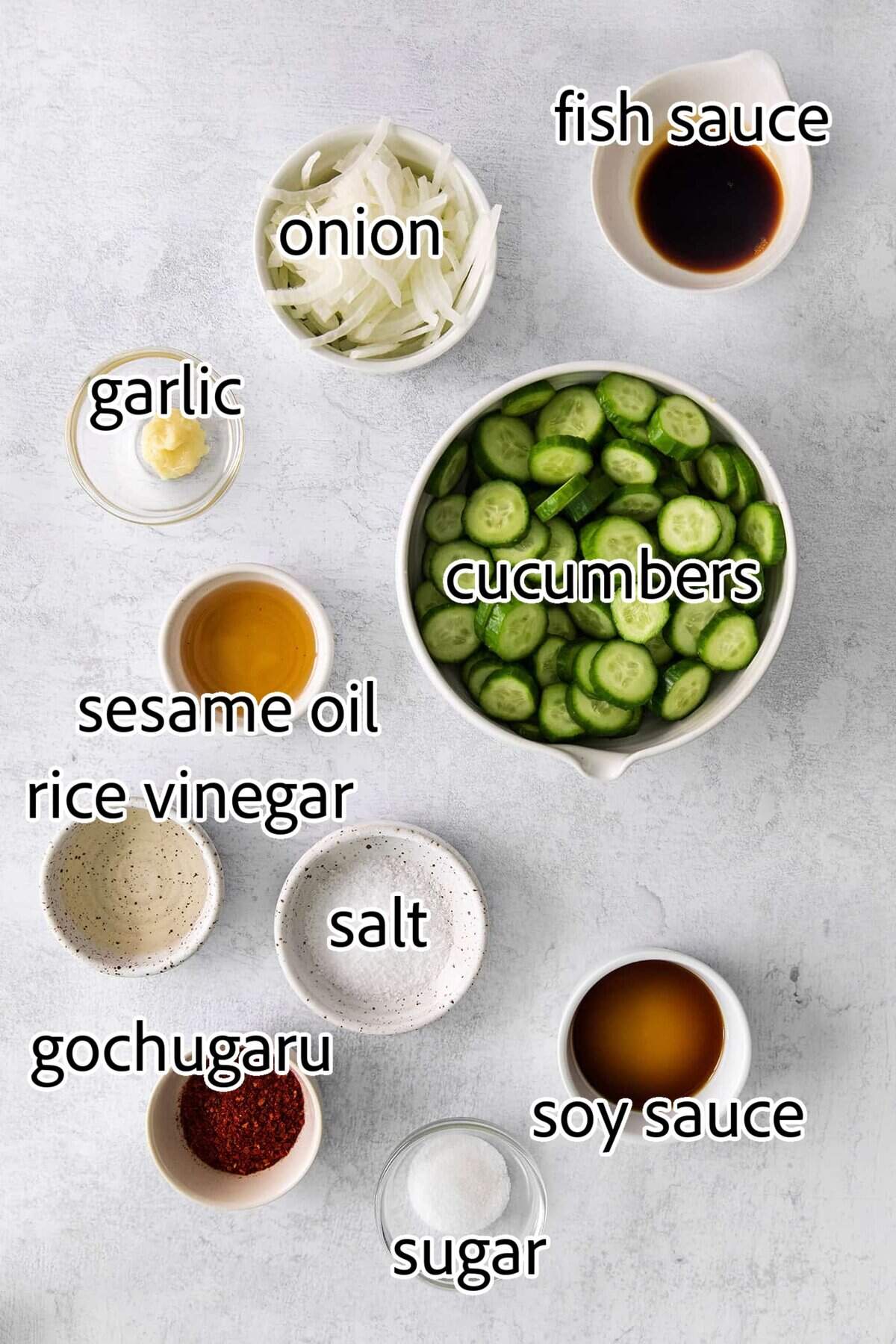 ingredients needed for cucumber kimchi