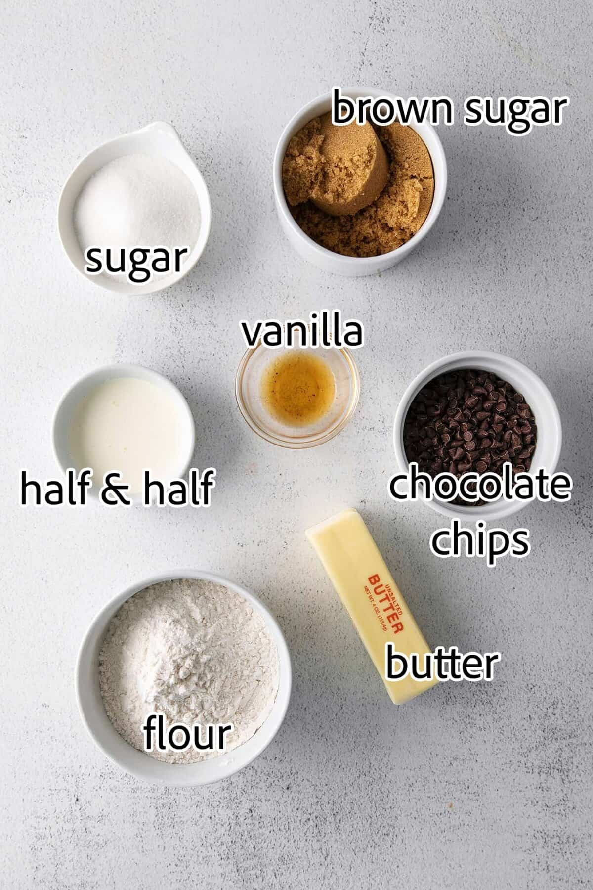 An easy edible cookie dough recipe that's egg-free and made with heat-treated flour so it's safe to eat. Refrigerate or freeze it for later! ingredients needed for edible cookie dough