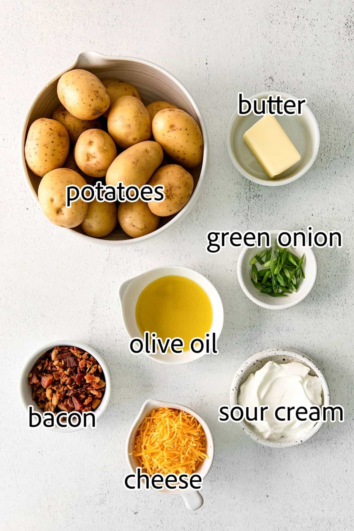 ingredients needed for mini loaded baked potato bites