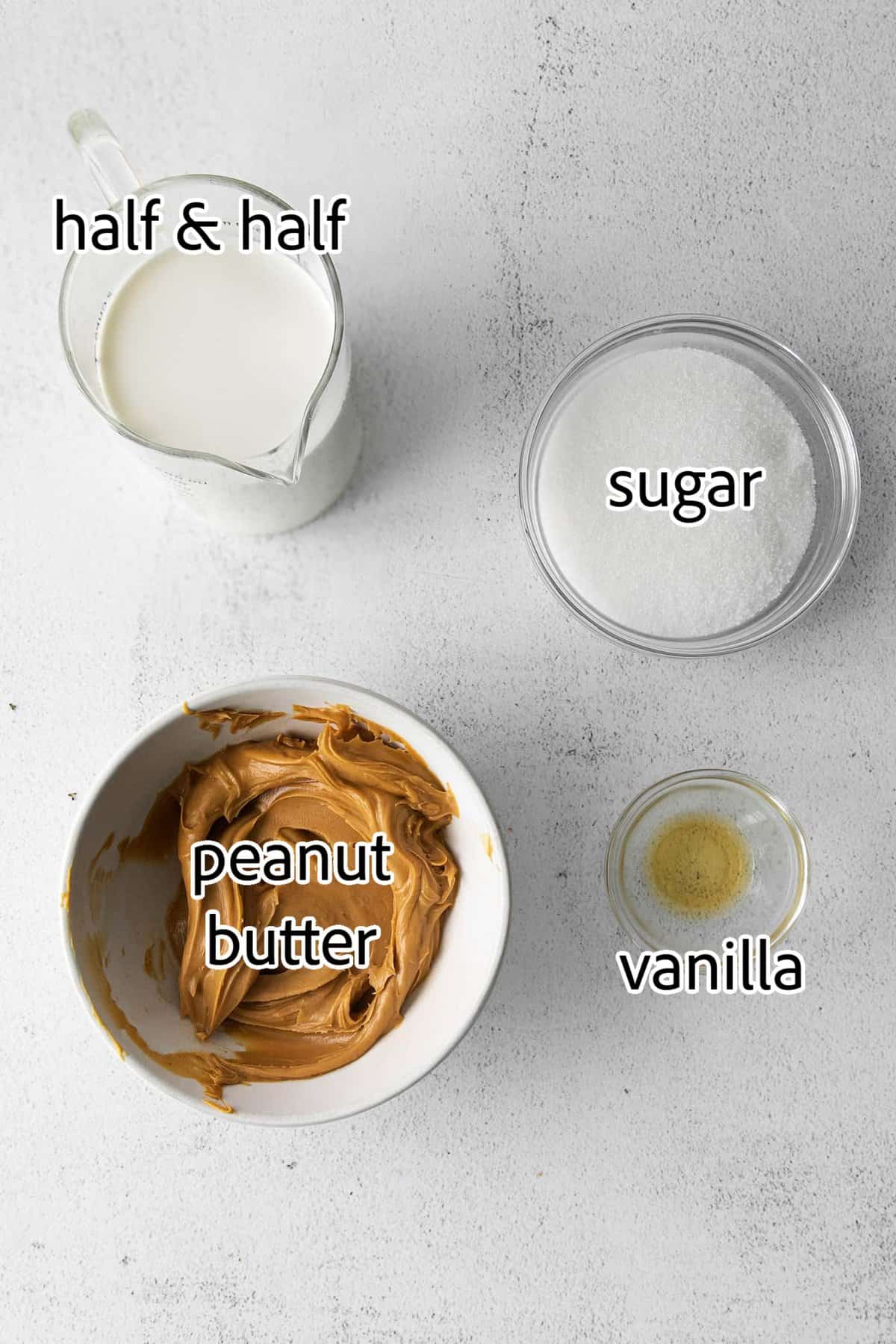 Made with just 5 ingredients and an ice cream maker, this Homemade Peanut Butter Ice Cream is sweet, creamy, and easy to make. ingredients needed for peanut butter ice cream