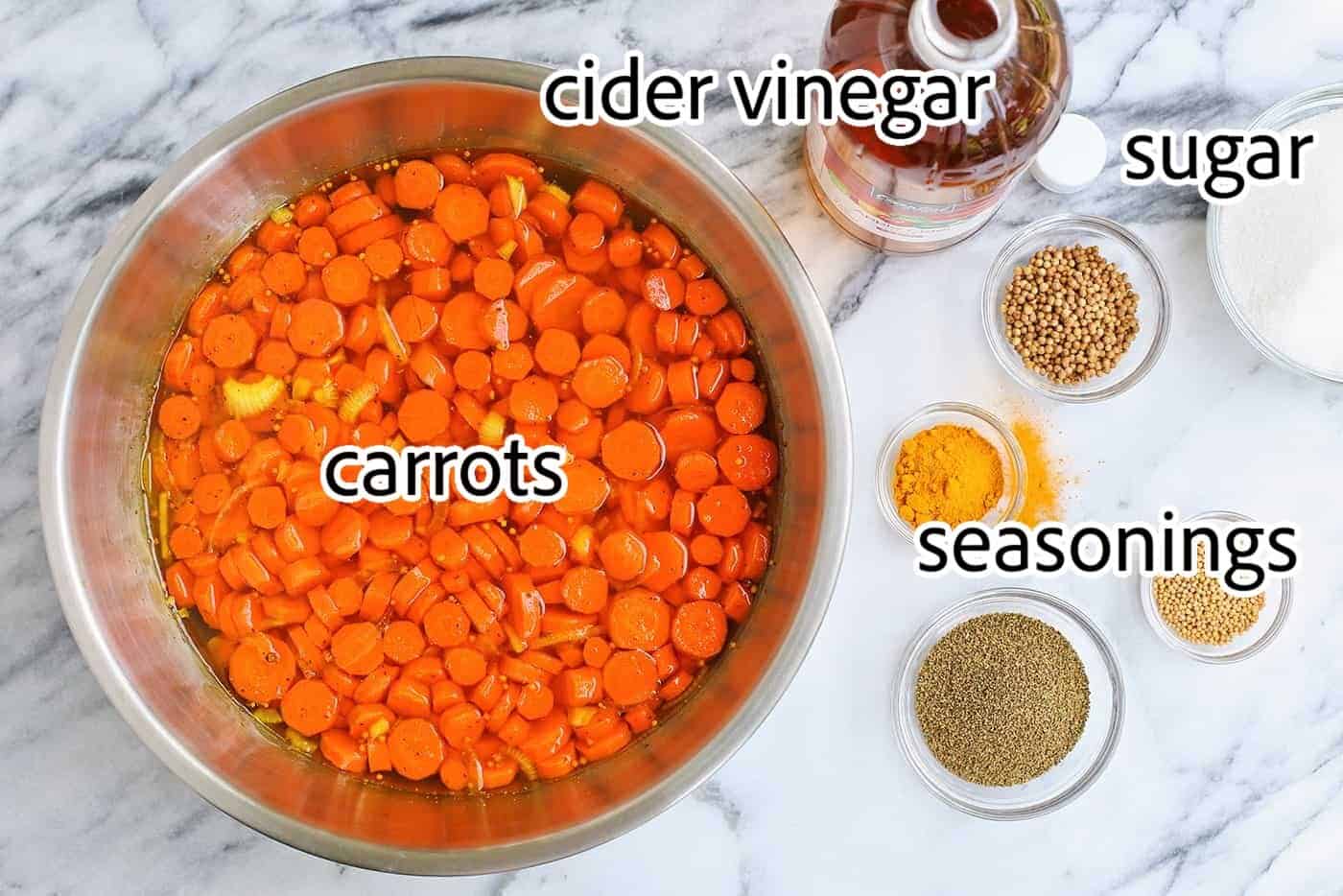 ingredients needed for pickled carrots
