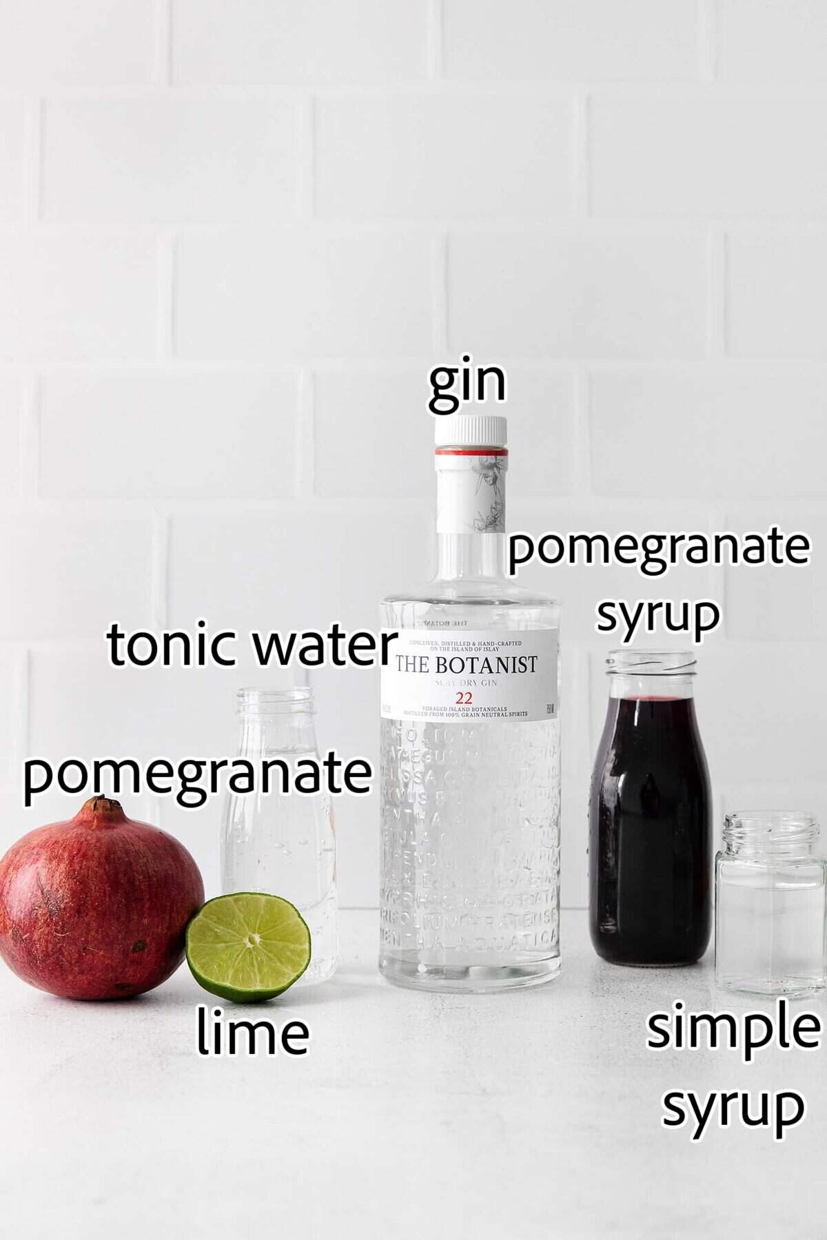 ingredients needed for pomegranate gin and tonics