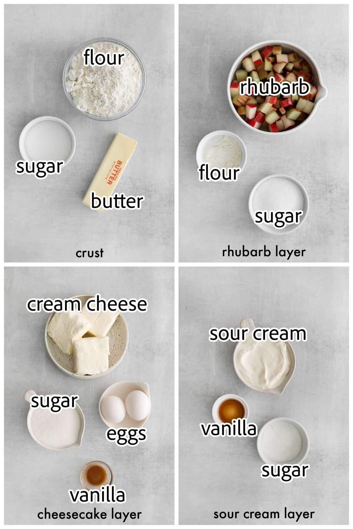 ingredients needed for rhubarb cheesecake pie