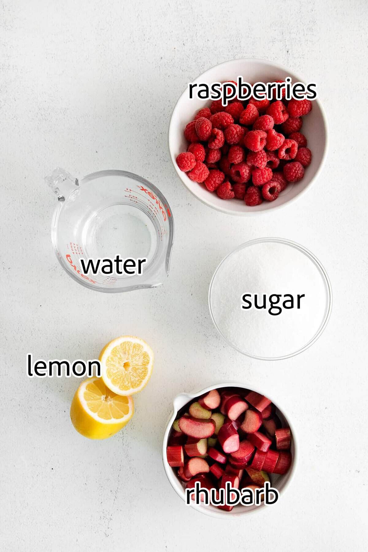 ingredients needed for rhubarb raspberry cosmopolitan