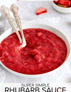 Pinterest image for Rhubarb Sauce recipe