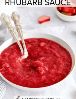 Pinterest image for Rhubarb Sauce recipe