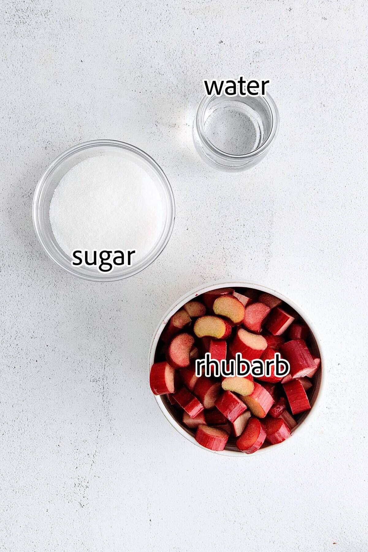With just 3 ingredients - sugar, water, and rhubarb - you can make this sweet and tart Rhubarb Sauce. Use on ice cream, cake & more. ingredients needed for rhubarb sauce