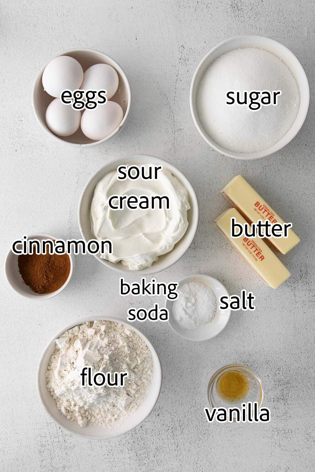 ingredients needed for sour cream coffee cake