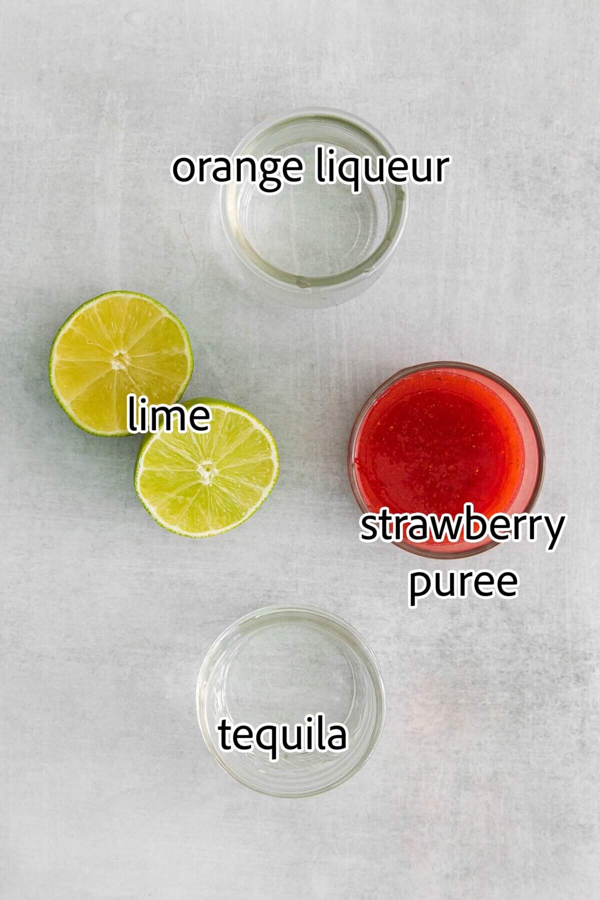 ingredients needed for strawberry margaritas