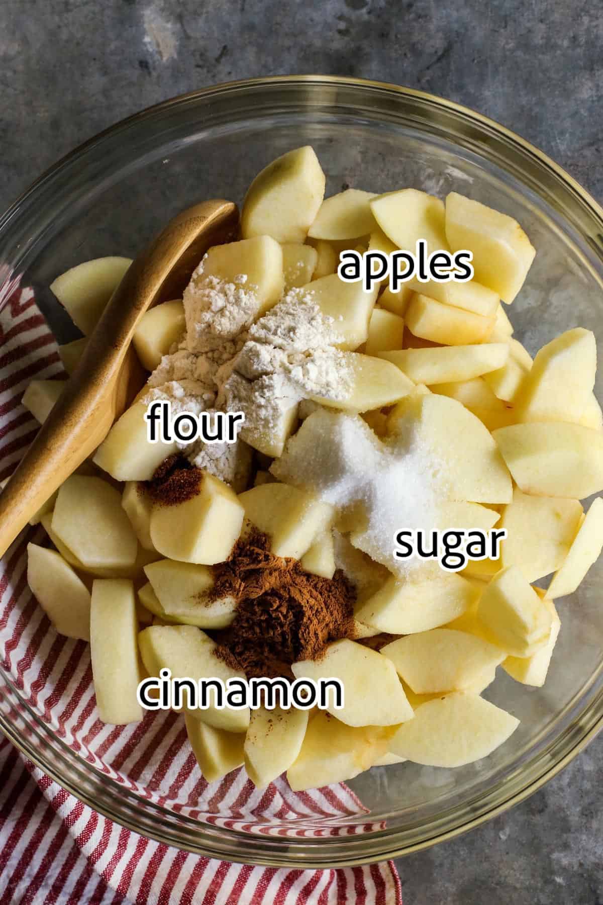An easy apple crisp recipe with delicious apple filling and a crispy old-fashioned buttery oats topping. It's one of the best apple desserts! ingredients needed for apple crisp