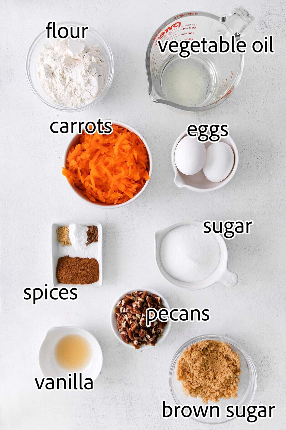 This classic carrot cake recipe is moist, perfectly spiced, and baked in a single layer, topped with creamy homemade cream cheese frosting. ingredients needed for carrot cake