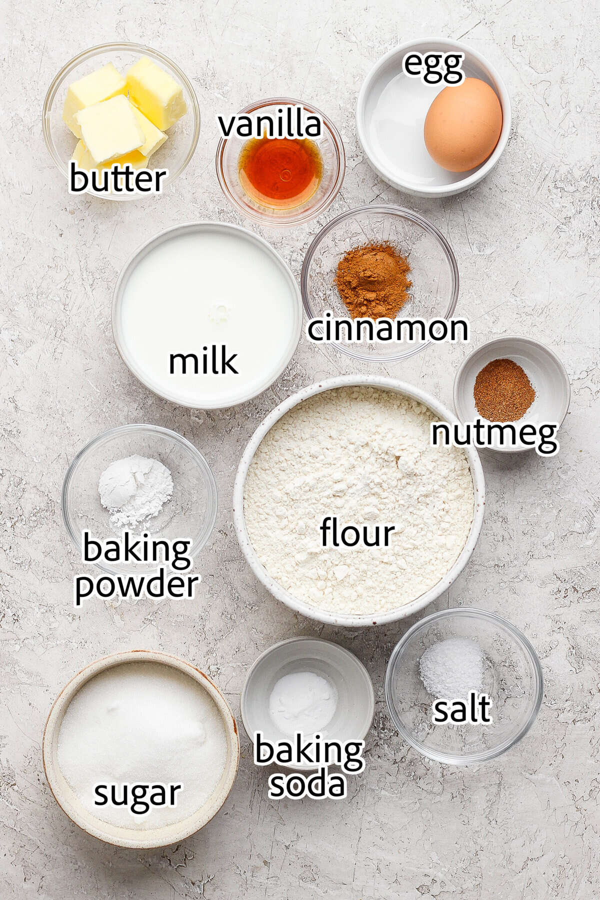 ingredients needed for cinnamon sugar donut muffins