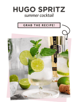 Pinterest image for Hugo spritz summer cocktail recipe