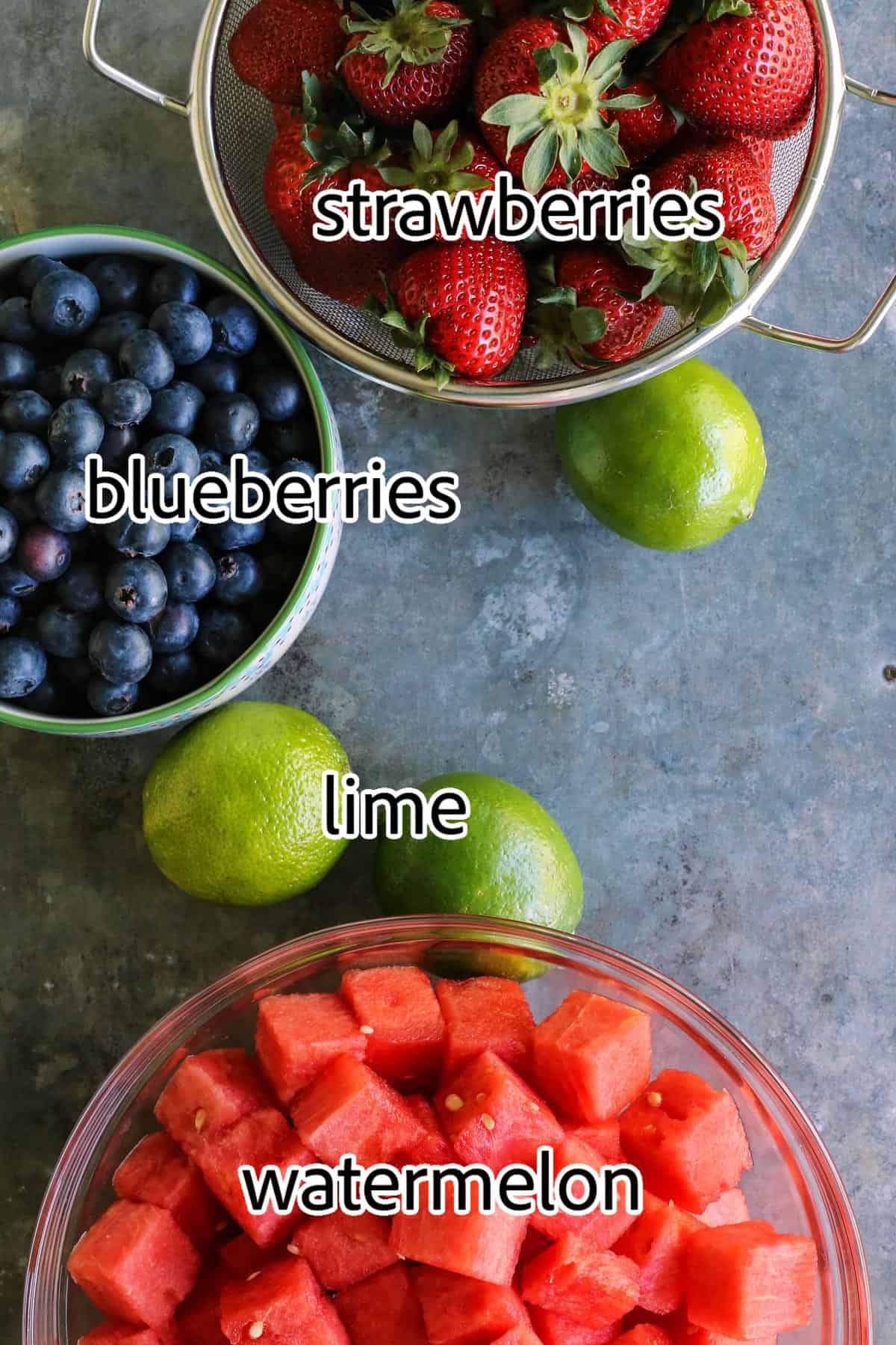 ingredients needed for mojito fruit salad