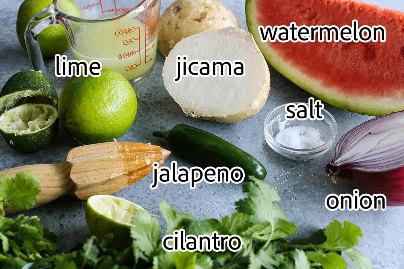 ingredients needed for watermelon jicama salsa