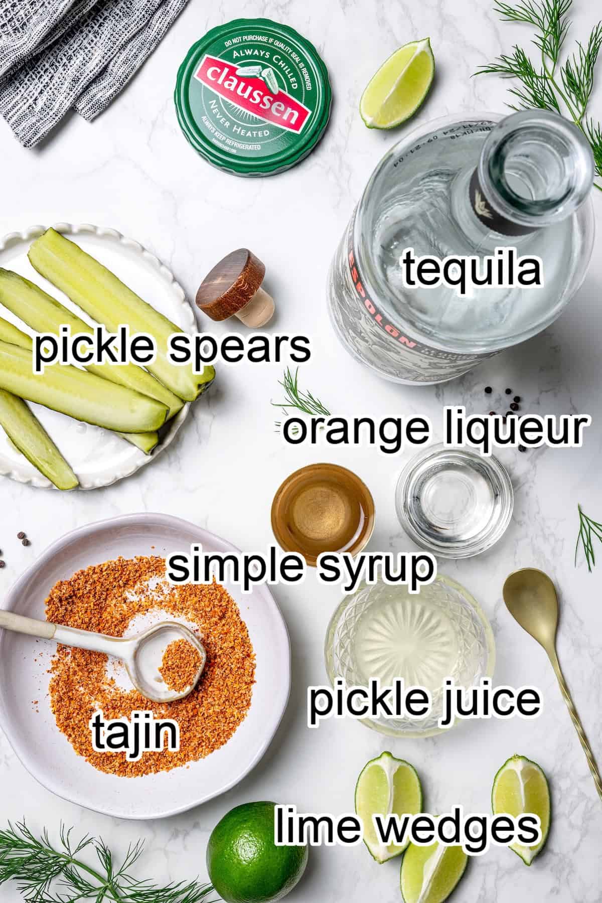 This Pickle Margarita recipe is bright and citrusy just like the classic, but it has a little extra pop of flavor to make it truly special! ingredients needed for pickle margaritas