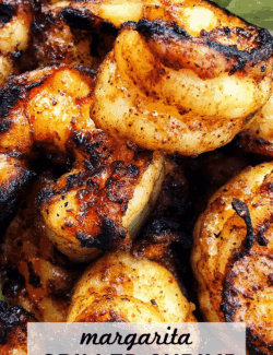 Pinterest image for margarita grilled shrimp
