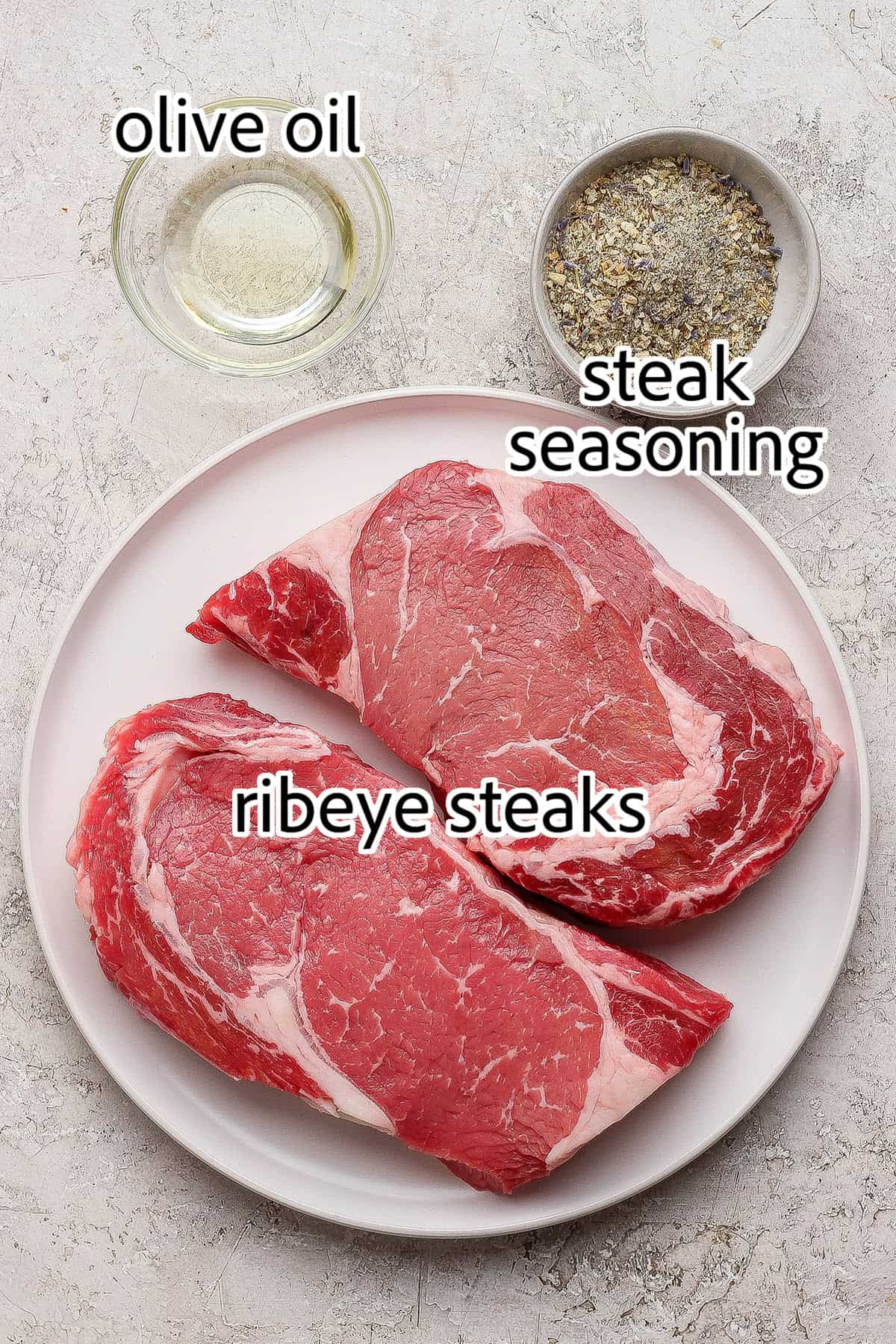 This Grilled Ribeye Recipe will show you the secret to perfectly grilled steak every time! It's tender, juicy, and packed with savory flavor. ingredients needed for grilled ribeye