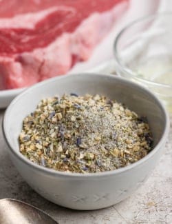 Bowl of homemade steak seasoning