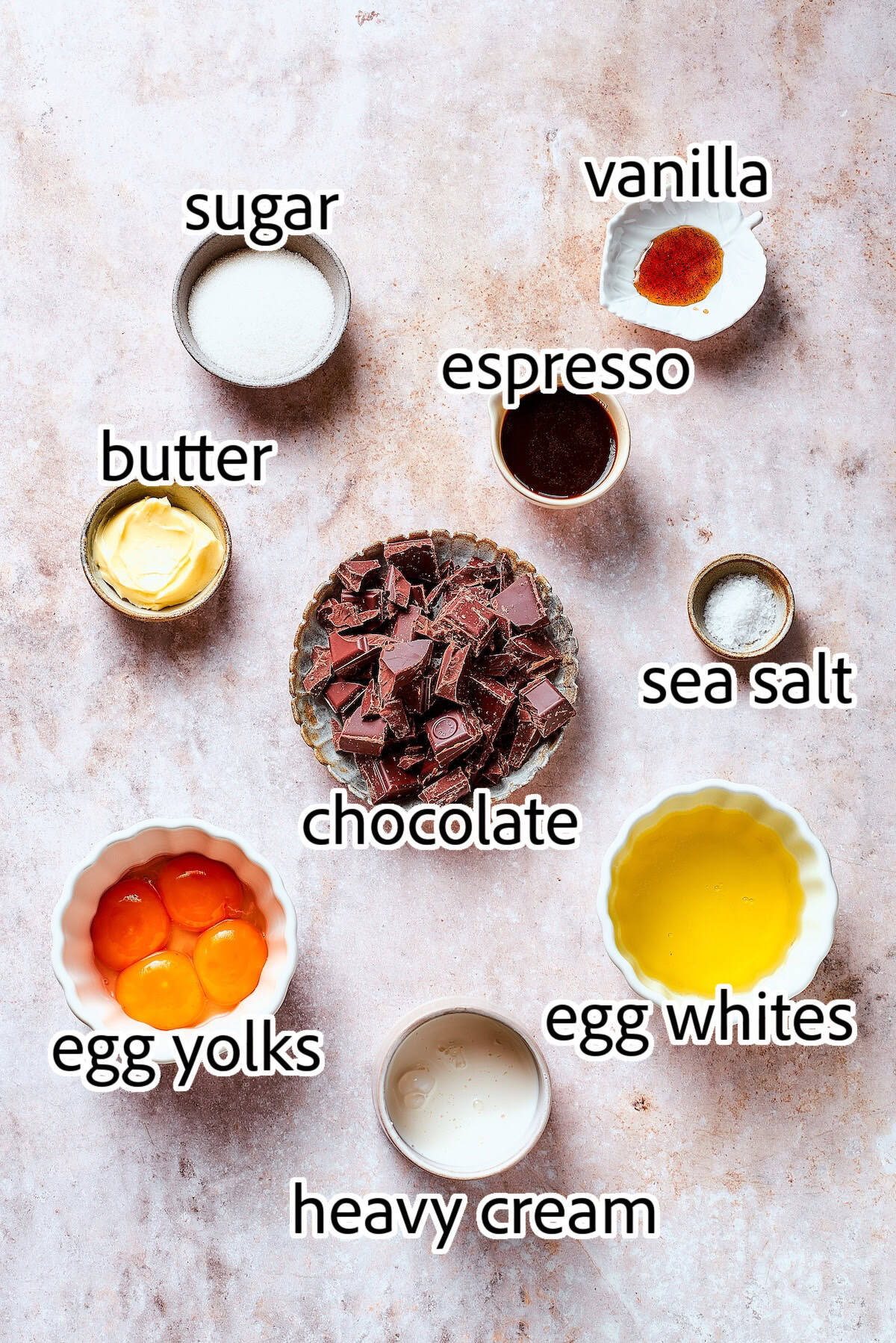 These decadent and delicious Chocolate Mousse Cups are the perfect personal-sized dessert! Serve them at a party and they’ll disappear FAST. ingredients needed for chocolate mousse cups