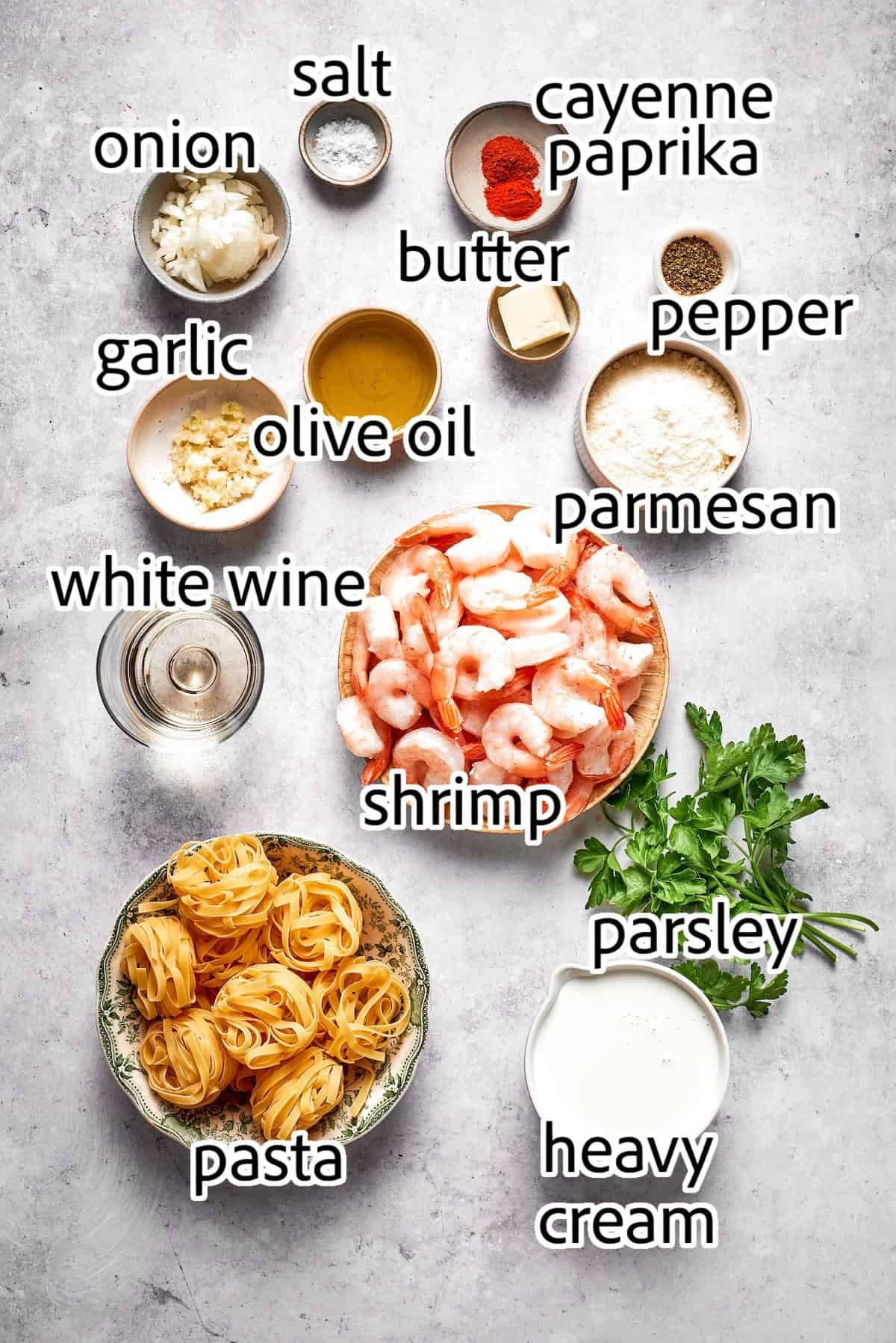 Rich without being heavy, garlicky with just a bit of heat, this Creamy Shrimp Pasta is a restaurant-worthy meal ideal for a date-night-in! ingredients needed for creamy shrimp pasta
